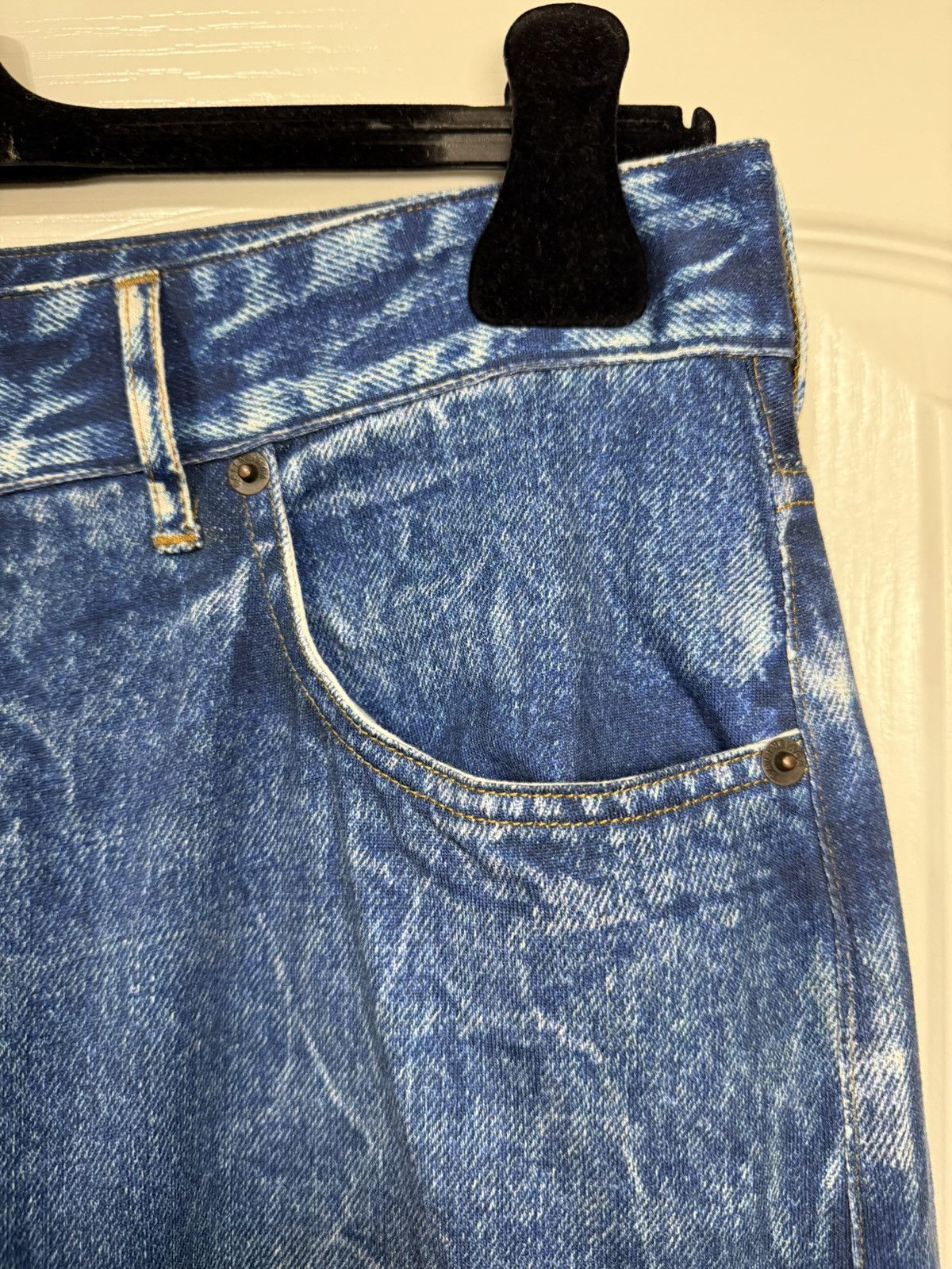 Balenciaga New Balenciaga Trompe-l’oeil denim print pants Size US 30 / EU 46 - 4 Thumbnail