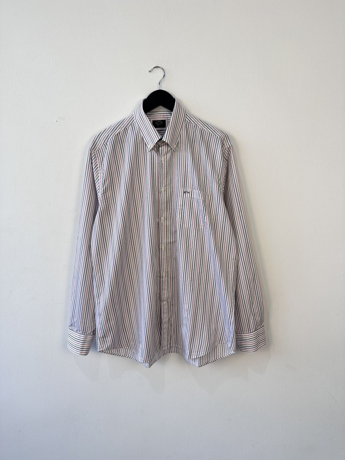 Paul & Shark Paul & Shark Yachting Shirt Size L 16.5 Pink Brown Striped Size US L / EU 52-54 / 3 - 2 Thumbnail