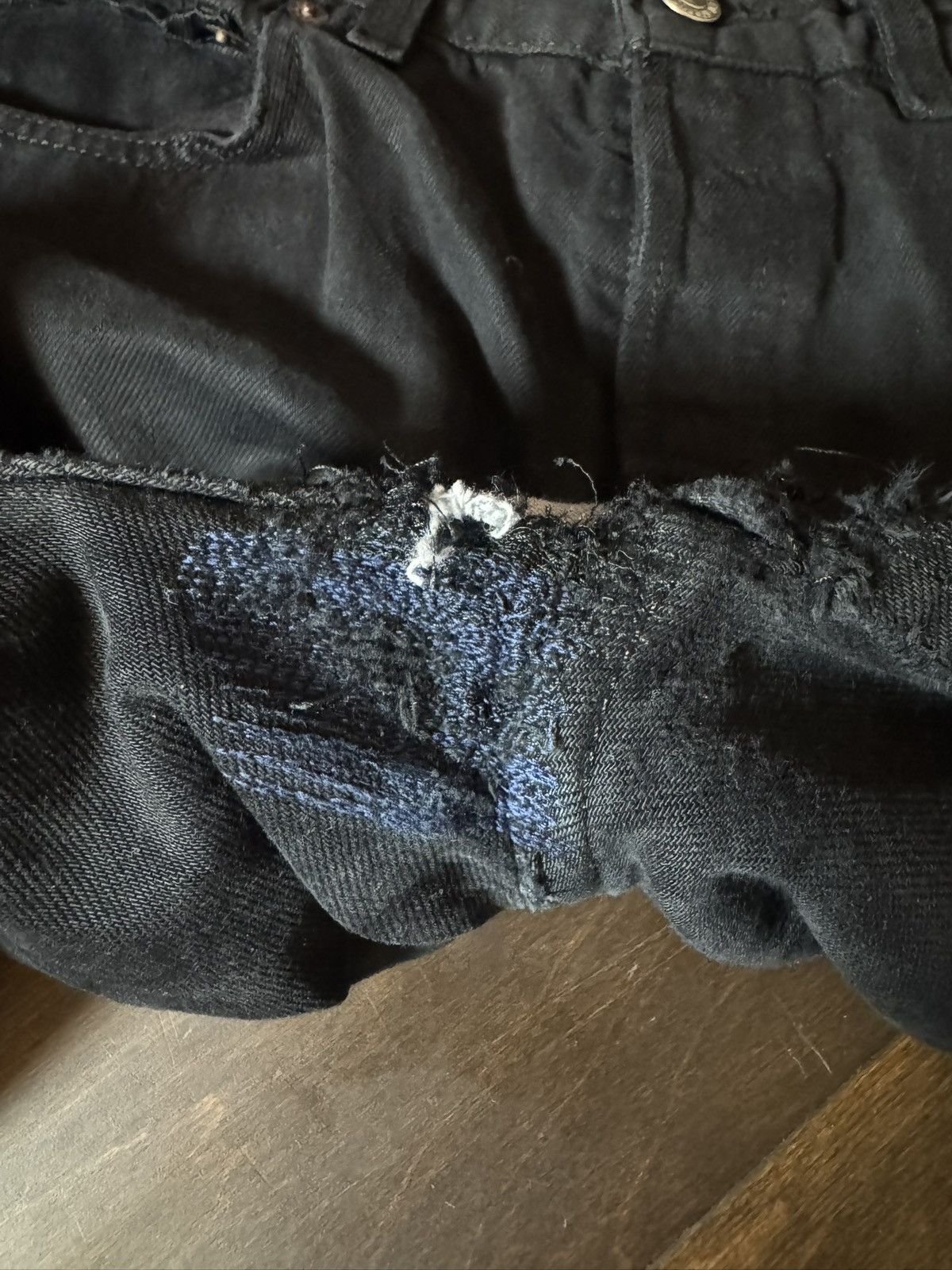 Levi's Levis 501 black overdye reapired denim Size US 30 / EU 46 - 3 Thumbnail