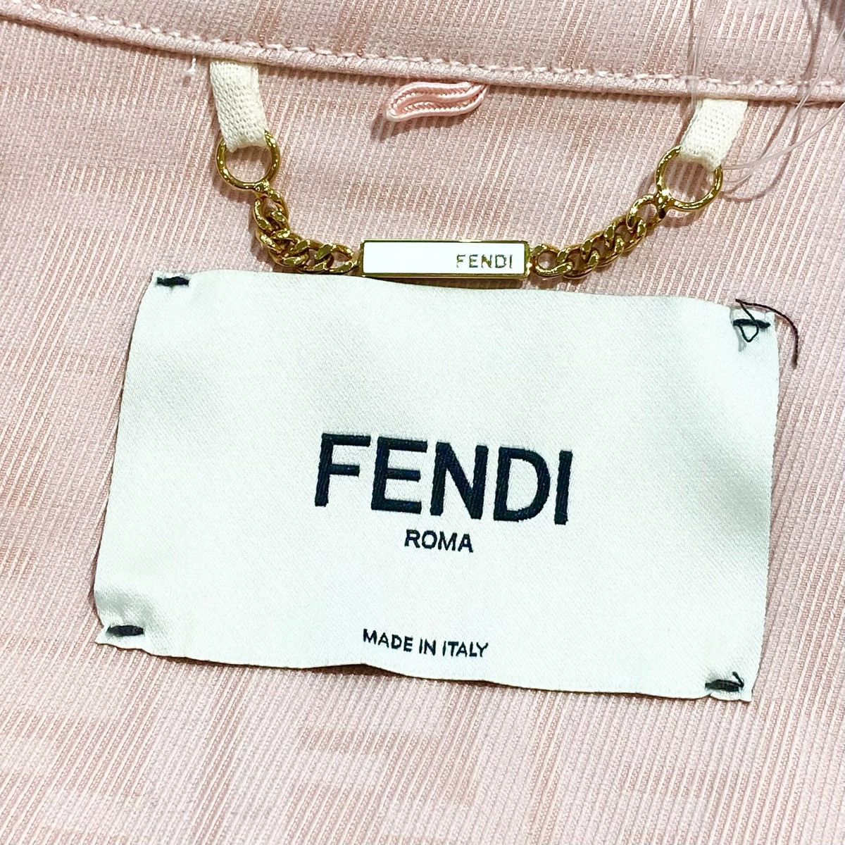 Fendi Fendi Orange-Pink Logo Monogram Cotton Collared Jacket Size M / US 6-8 / IT 42-44 - 3 Thumbnail