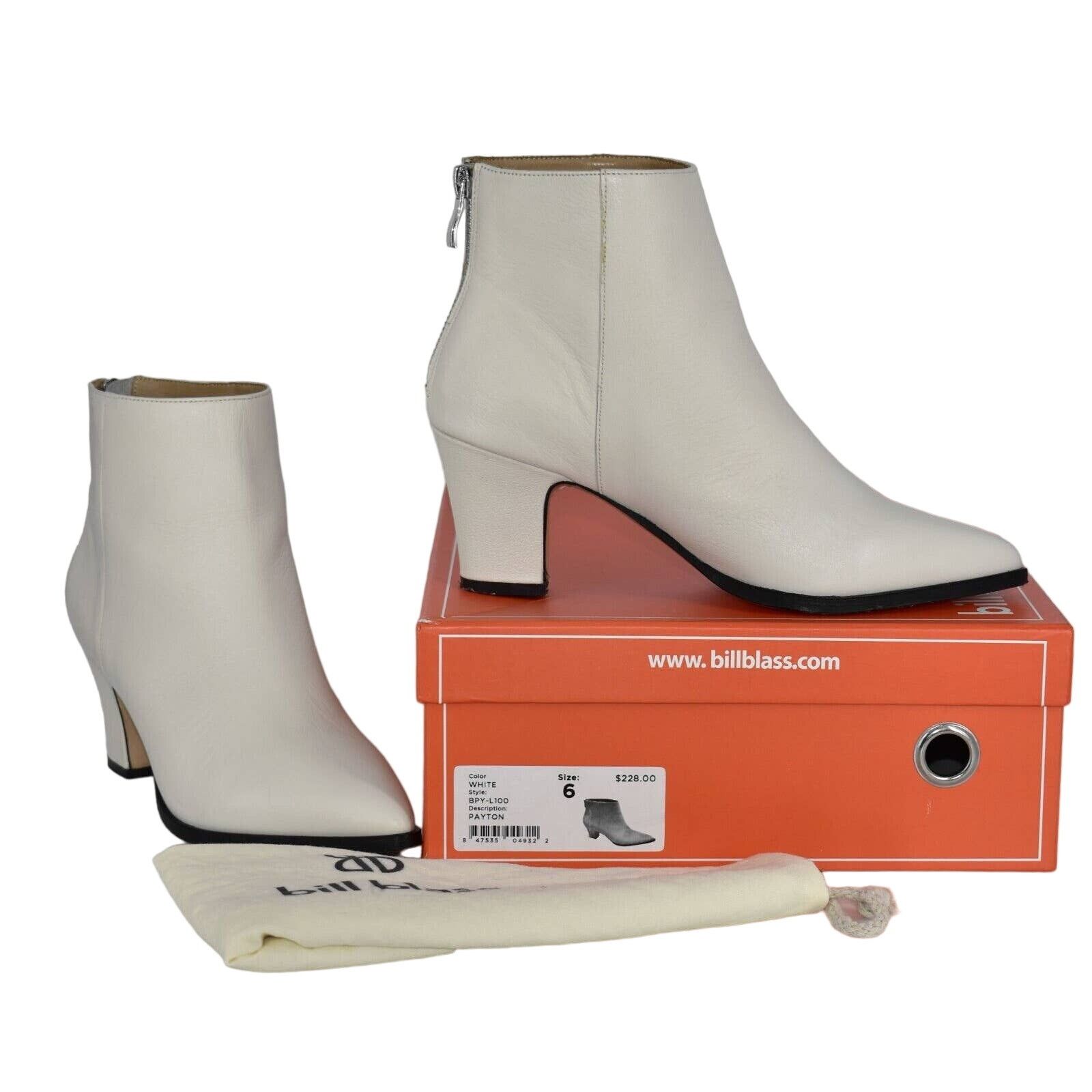 Bill Blass BILL BLASS Payton White Goat Leather Bootie Shoes Sz 6 $228 Size US 6 / IT 36 - 1 Thumbnail