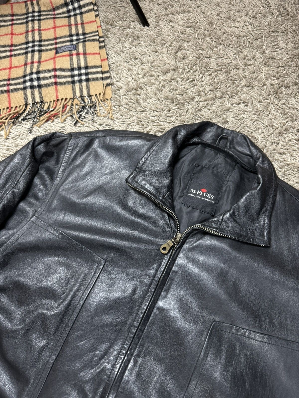 Vintage Vintage leather bomber jacket 90s original retro casual item Size US XL / EU 56 / 4 - 2 Thumbnail