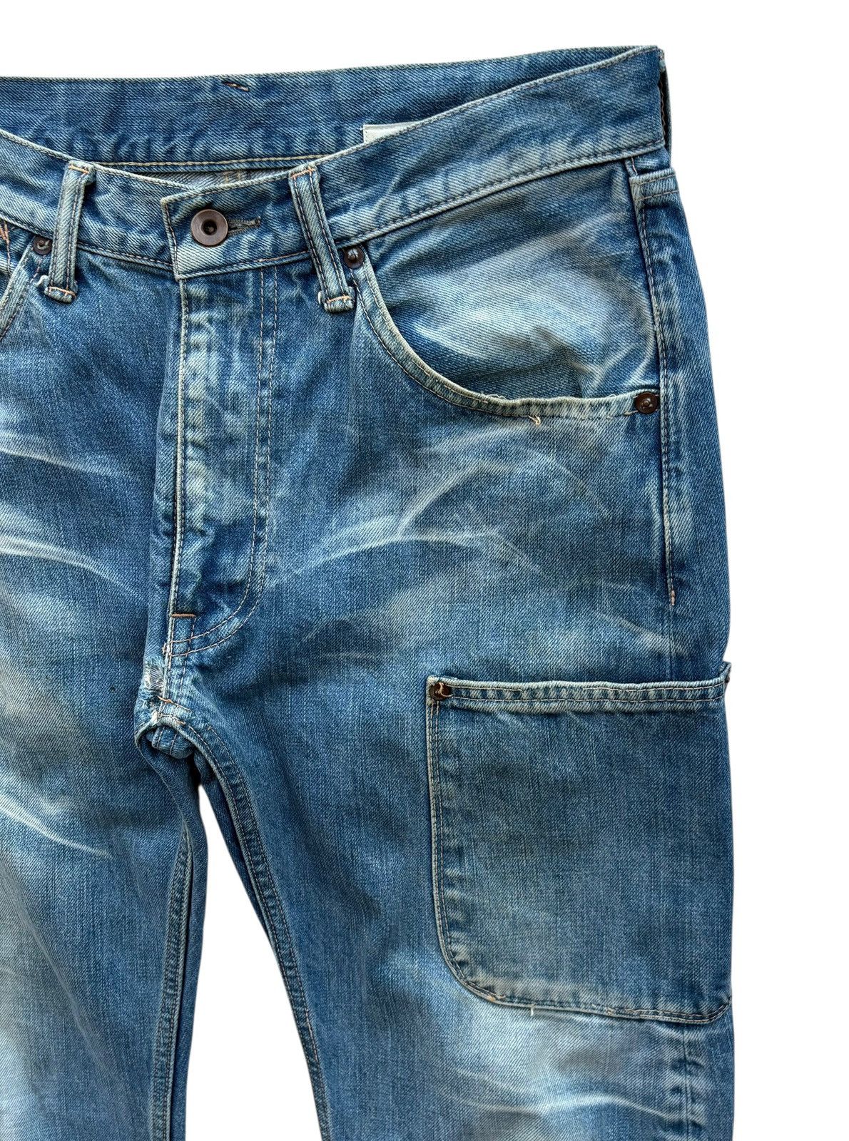 The Repack Bleach Denim Selvedge Carpenter Workwear Pants