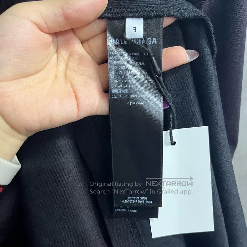 Balenciaga Balenciaga Black Printed Pattern Round Neck Loose Straight Size US L / EU 52-54 / 3 - 3 Thumbnail