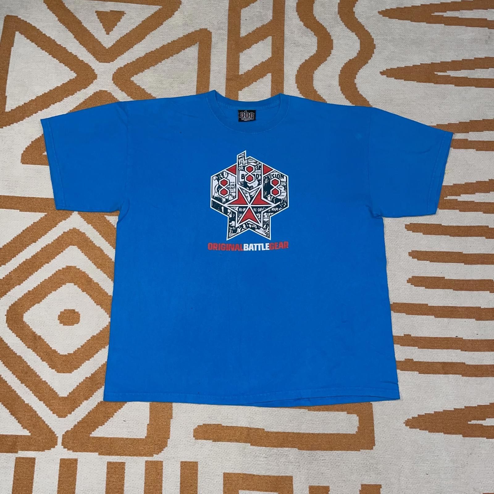 Designer Original Battle Gear 90s Blue Skull T-Shirt XL Size US XL / EU 56 / 4 - 1 Thumbnail