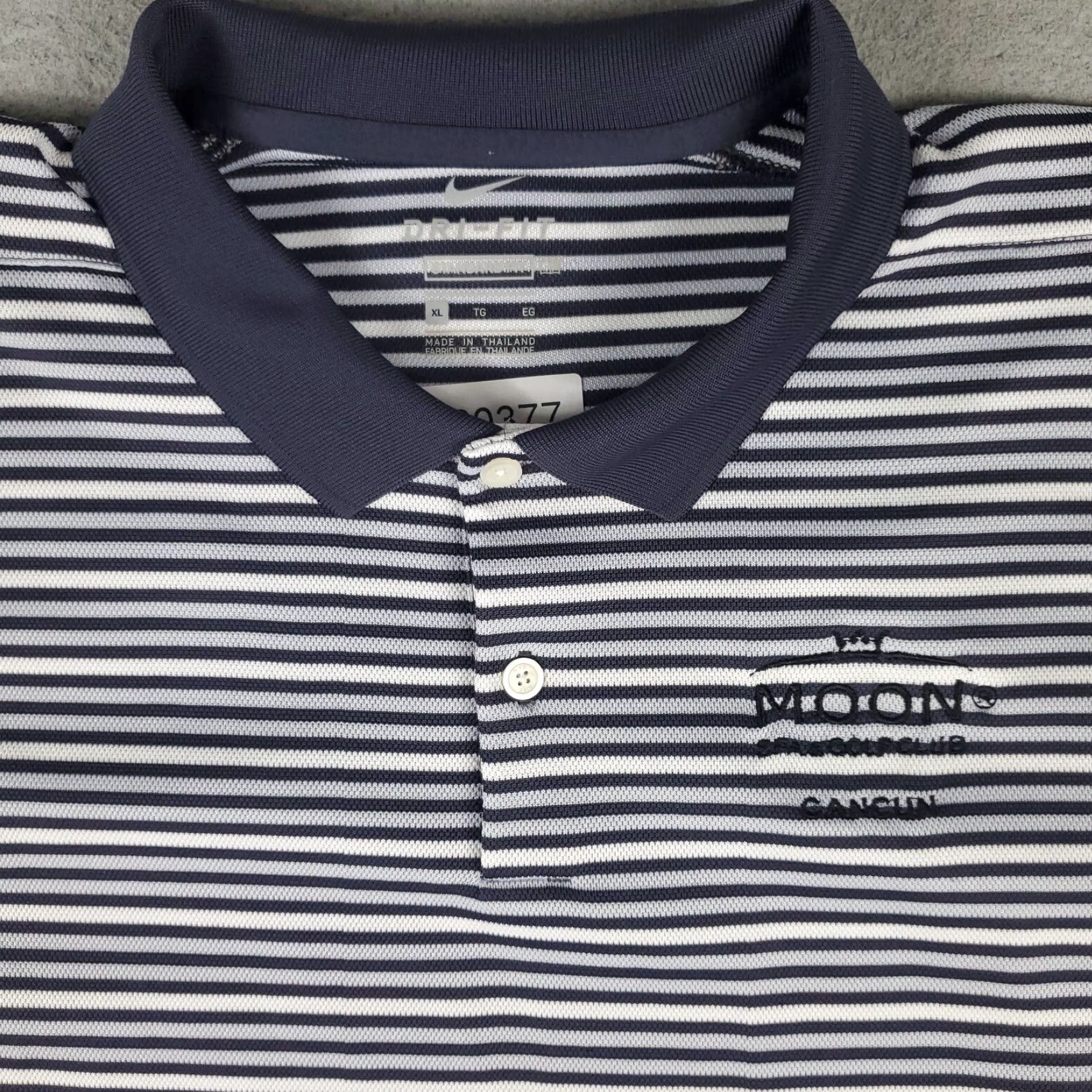 Nike Nike Polo Shirt XL Blue Gray Striped Short Sleeve Golf Casual Mens Size US XL / EU 56 / 4 - 2 Thumbnail