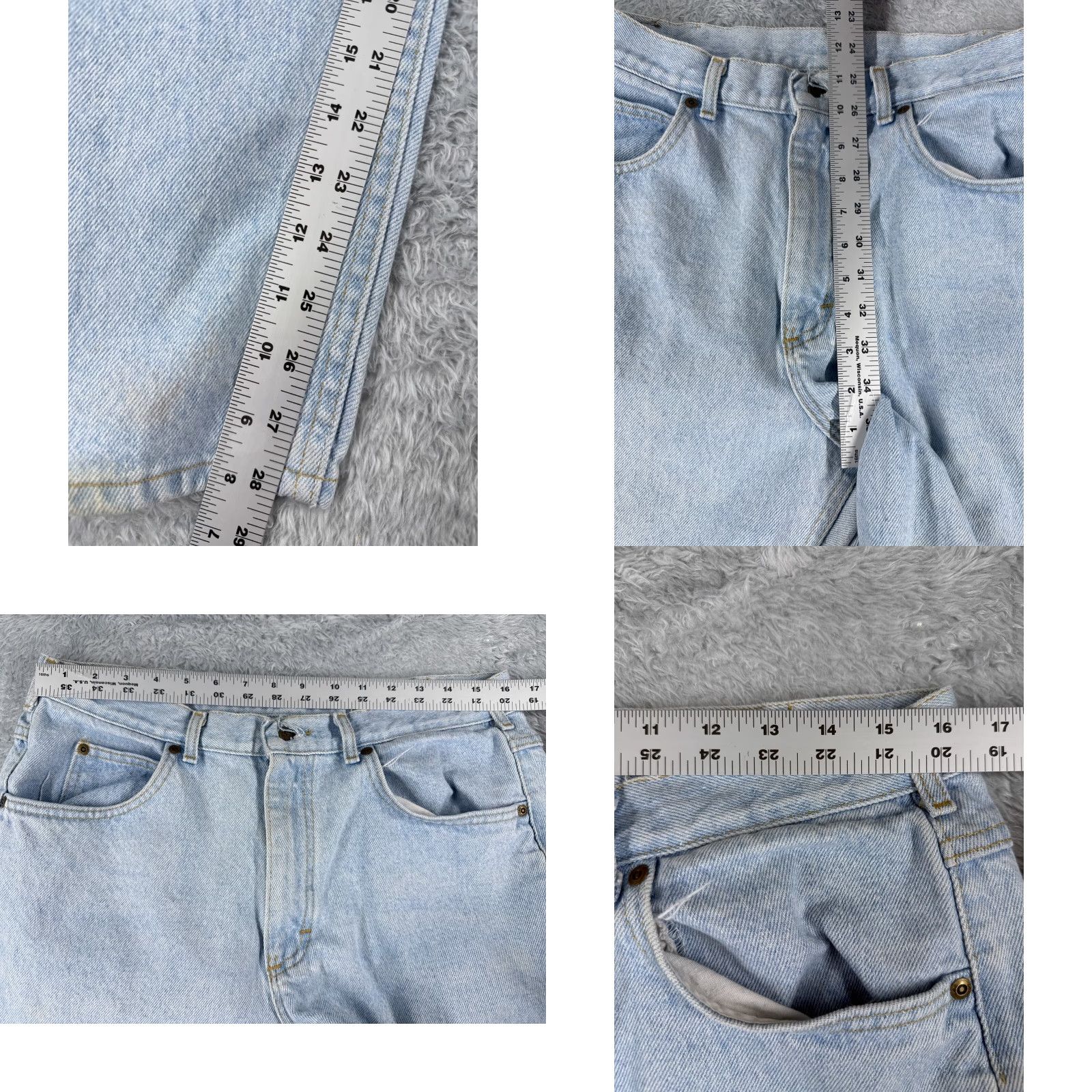 Lee VINTAGE Lee Jeans Adult 36 Blue Denim Straight Leg 5-Pocket Cotton Light Wash 28in Inseam Men Size US 36 / EU 52 - 8 Thumbnail