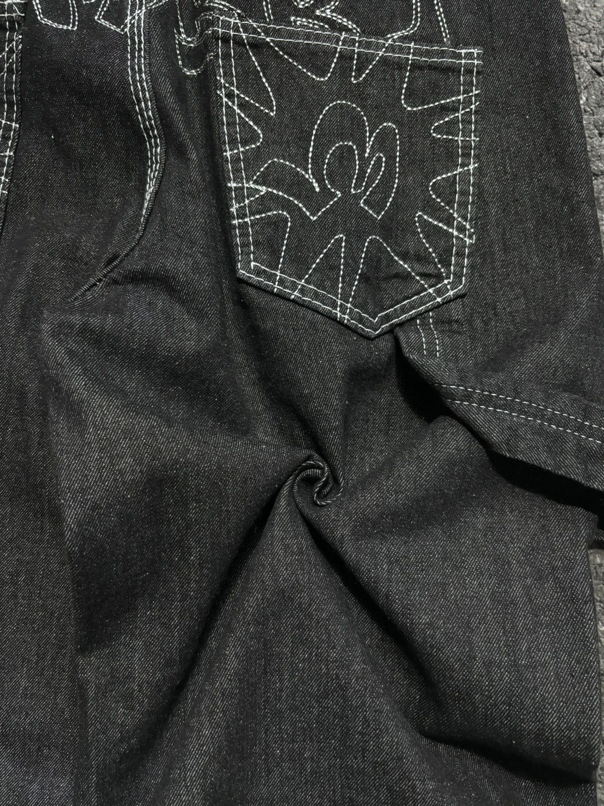 Vintage Vintage very rare embroidered spirit dark gray baggy jeans Size US 30 / EU 46 - 19 Thumbnail