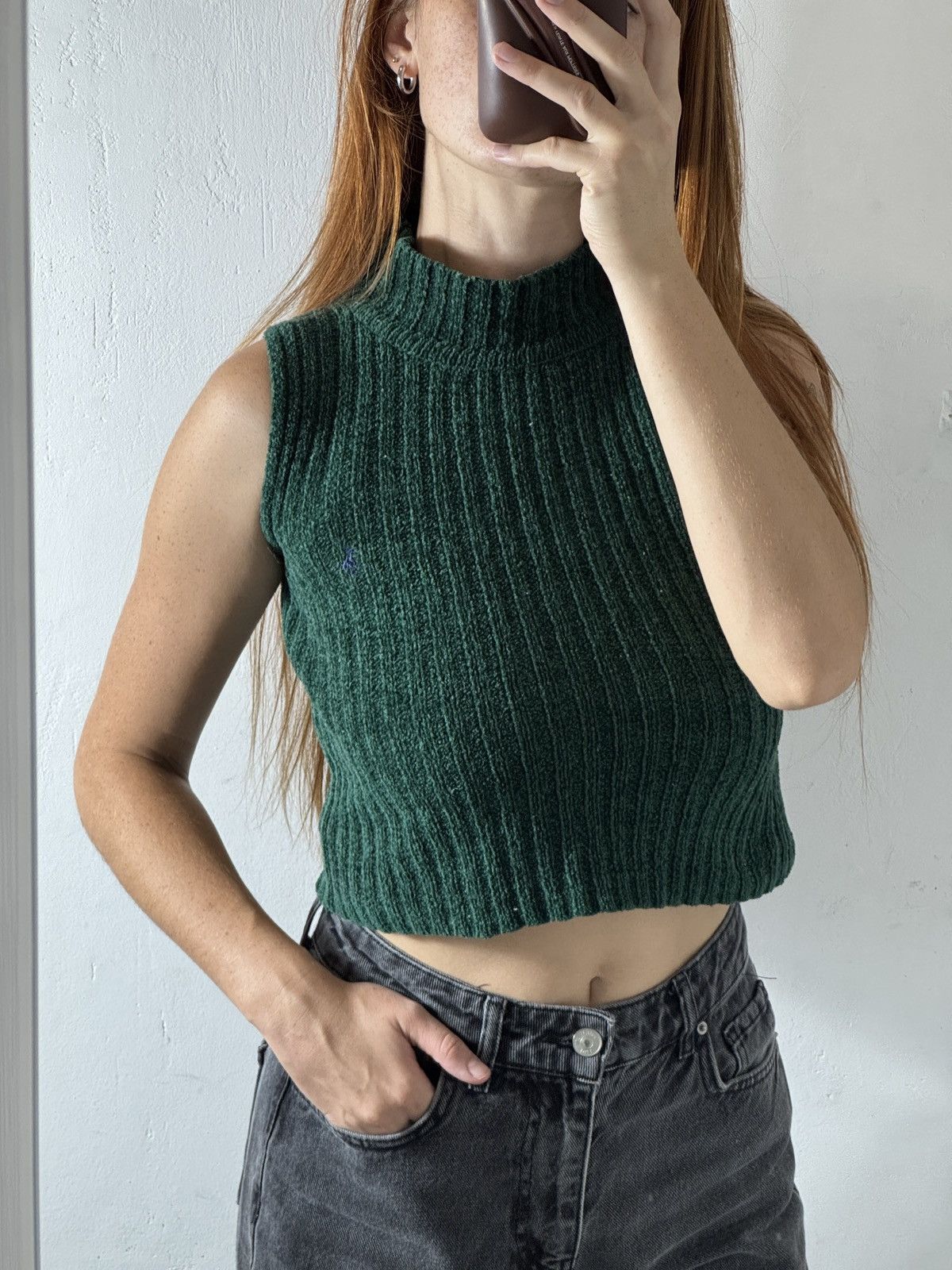 Ralph Lauren VINTAGE VELOUR 2000s RALPH LAUREN CROPPED VEST Size S / US 4 / IT 40 - 2 Thumbnail