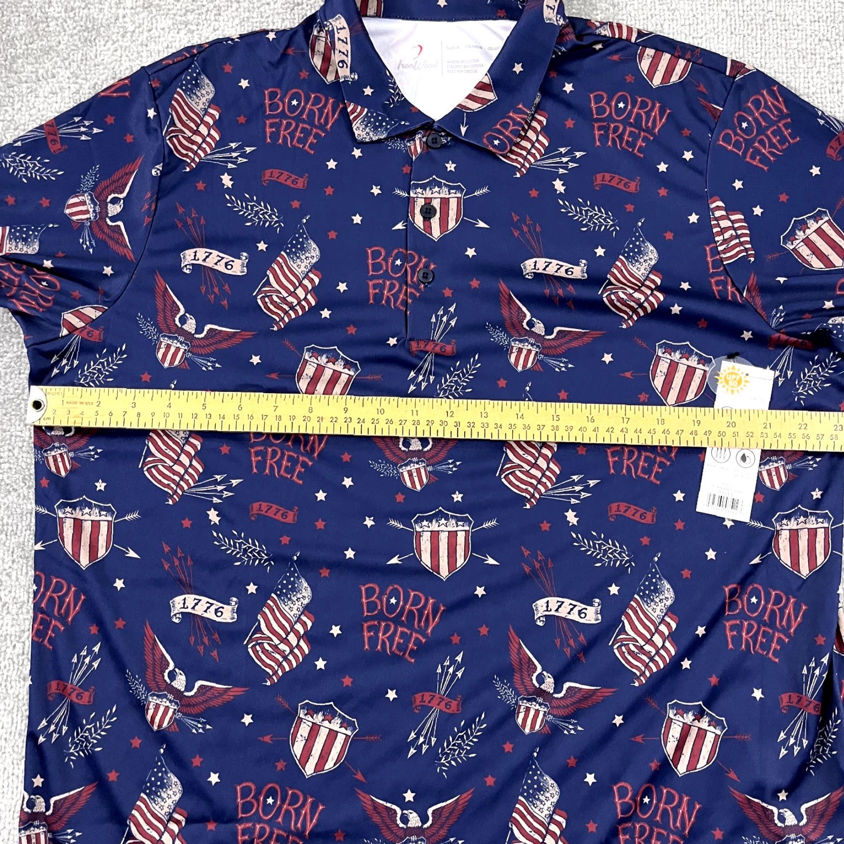 Vintage IronWood Polo Shirt Mens Large Blue USA Patriotic Freedom Flag Golf Performance NEW Size US L / EU 52-54 / 3 - 4 Thumbnail