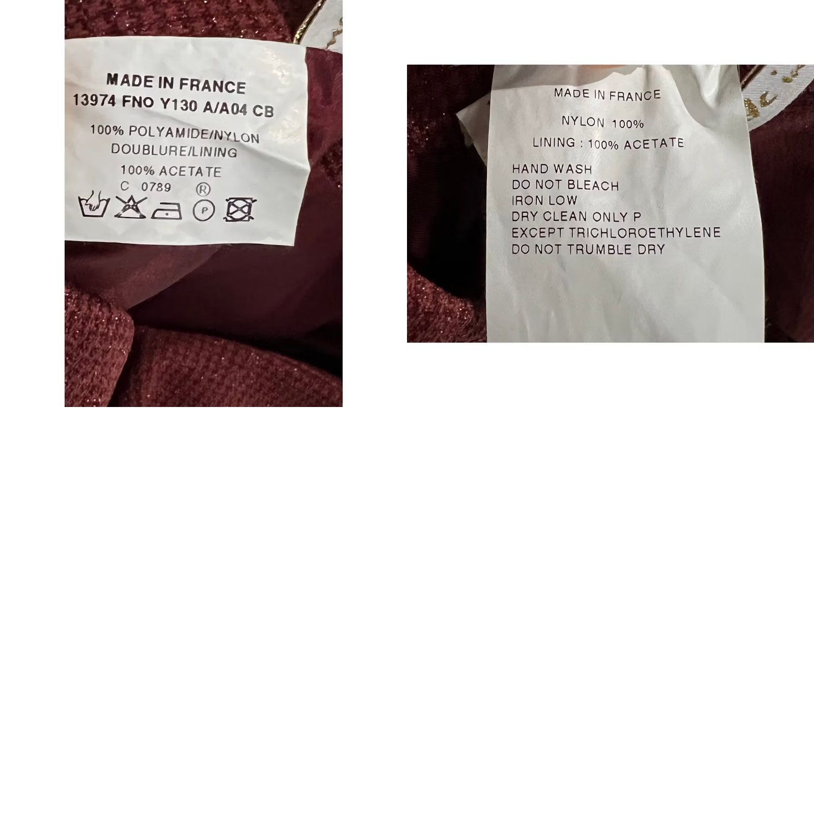 Vintage les chemins blancs Skirt Knee Length Maroon Burgundy Nylon Pencil Womens L Size Size 36" / US 14 / IT 50 - 8 Thumbnail
