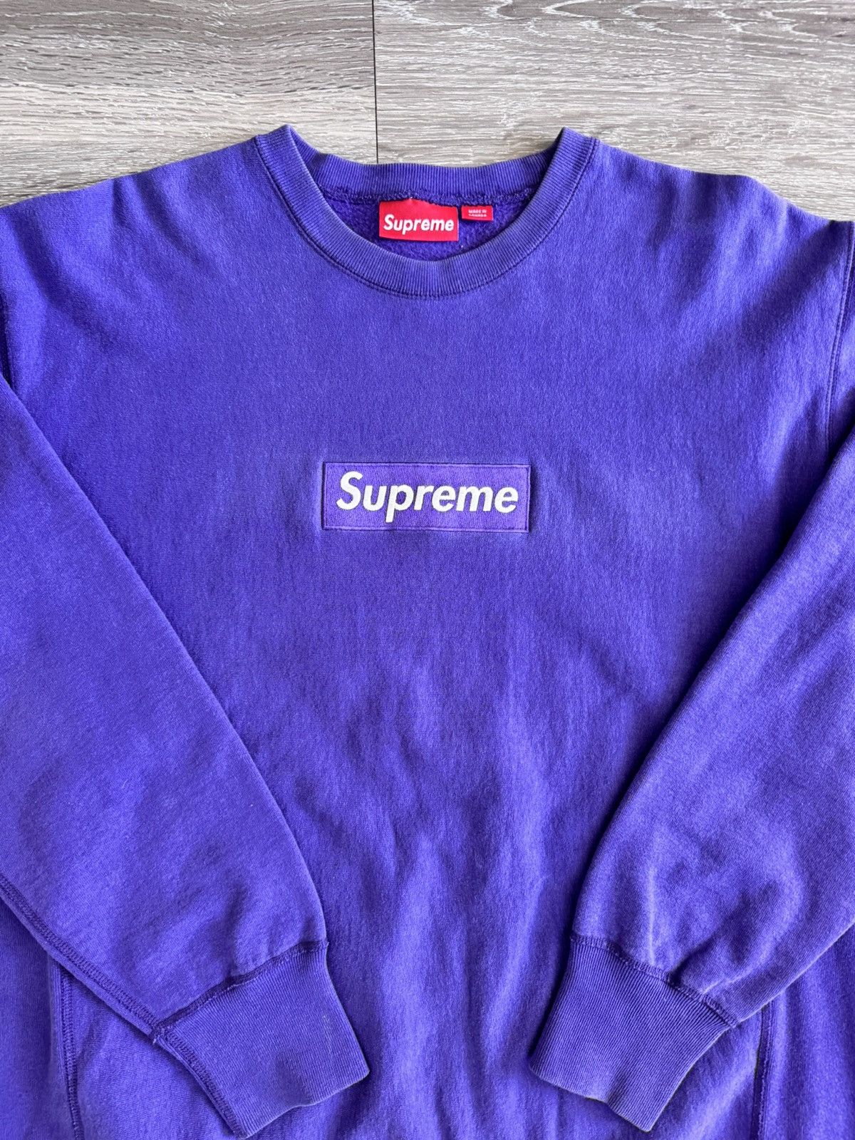 Supreme Supreme Purple Box Logo Crewneck 2004 Size US XL / EU 56 / 4 - 2 Thumbnail