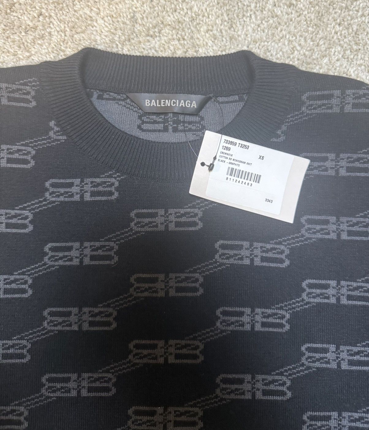 Balenciaga Balenciaga BB Monogram Wool Knit Sweater Size US M / EU 48-50 / 2 - 3 Thumbnail