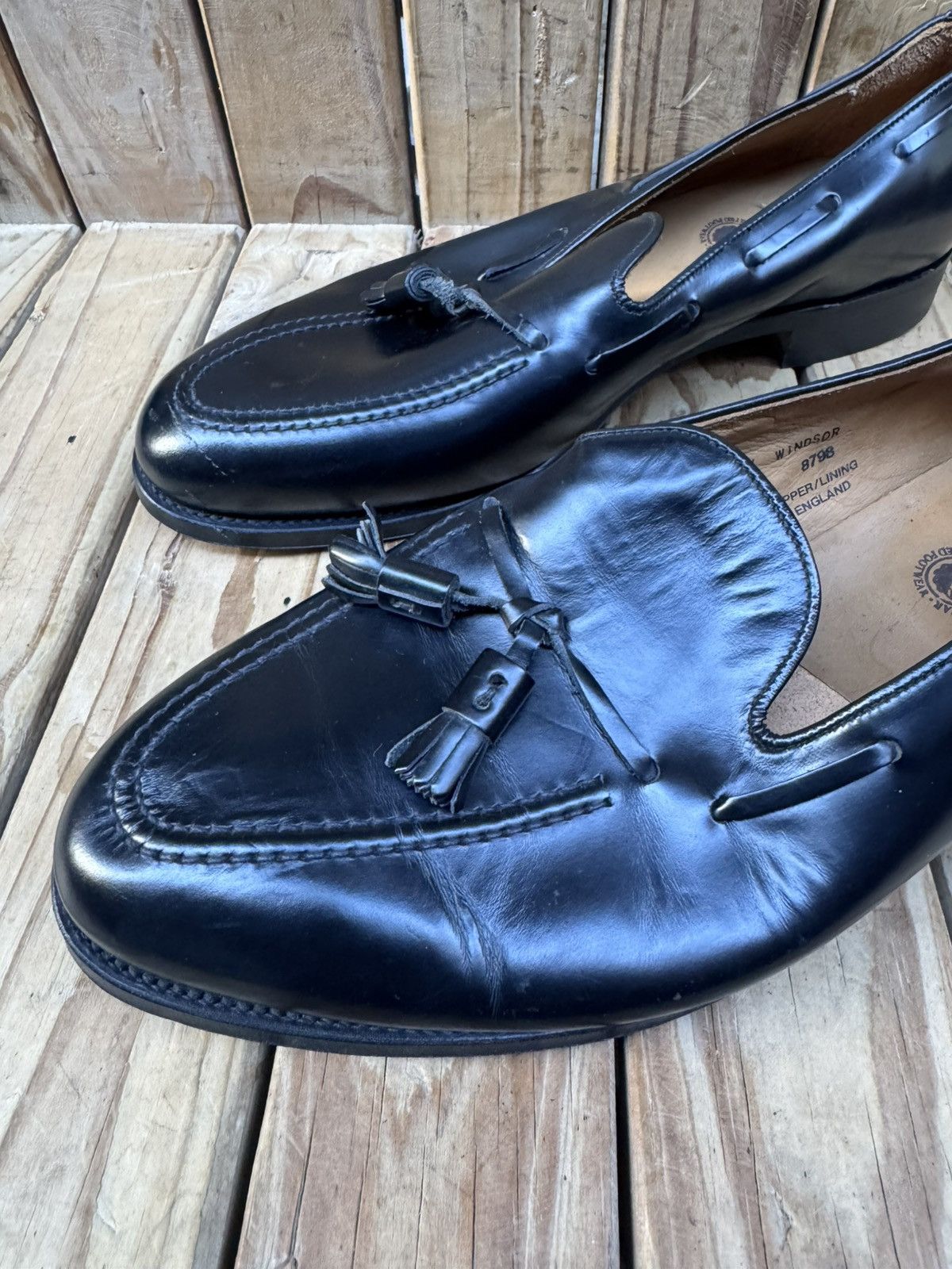 Alfred Sargent Alfred Sargent black Slip On Tassled Loafers Size US 12 Size US 12 / EU 45 - 16 Thumbnail