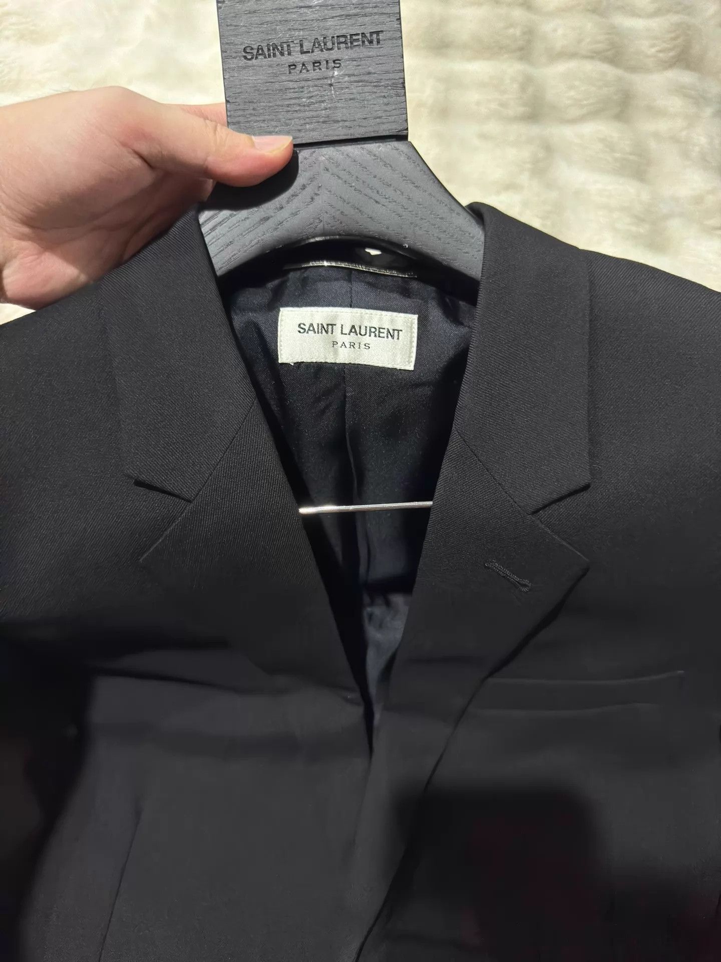 Yves Saint Laurent YSL Hedi Slimane Men's Suit 54 Sheepskin Sleeve New Size 54R - 3 Thumbnail
