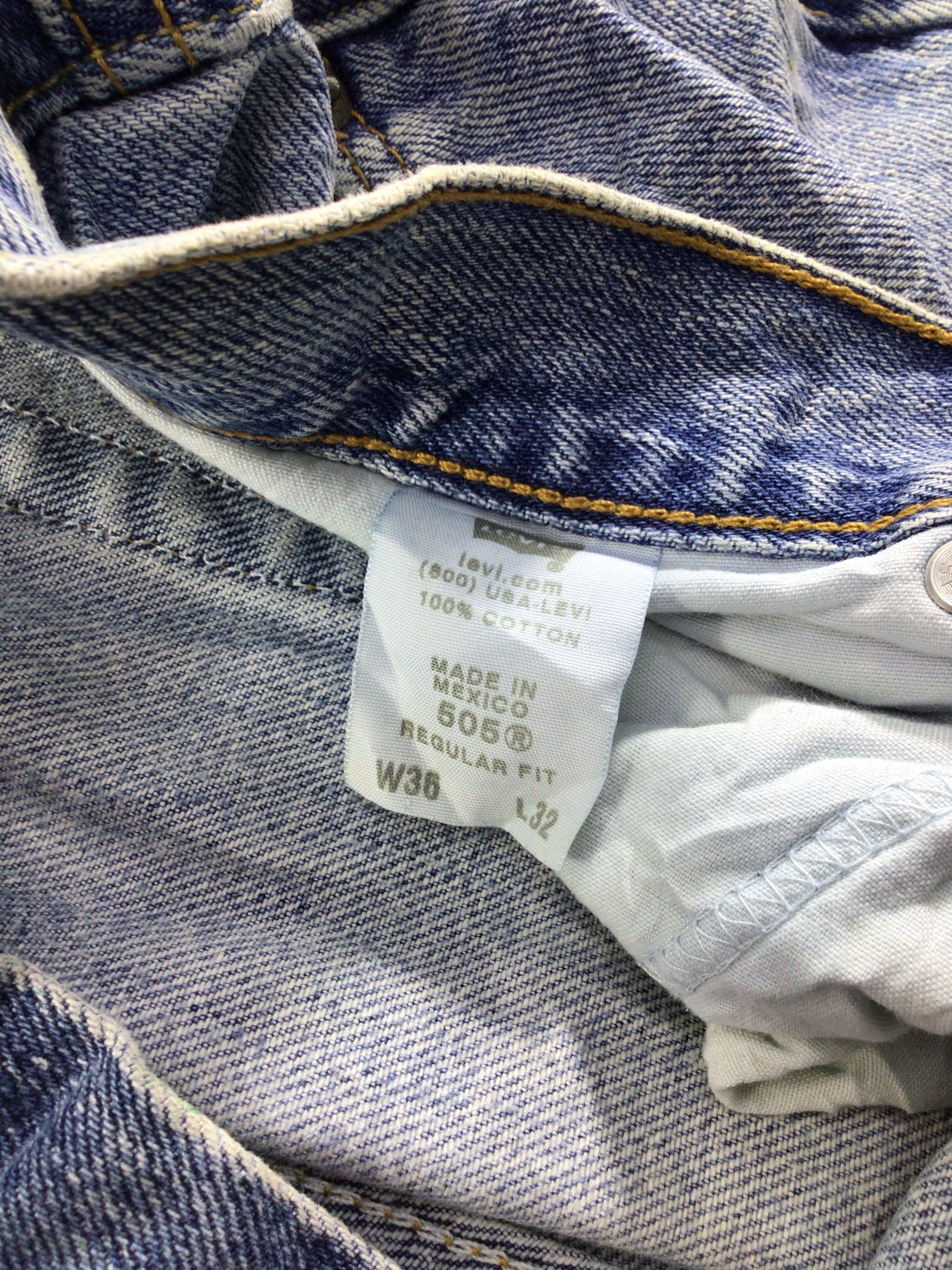Levi's Vintage Levis 505 Jeans Stone Washed Denim -J519 Size US 35 - 13 Thumbnail