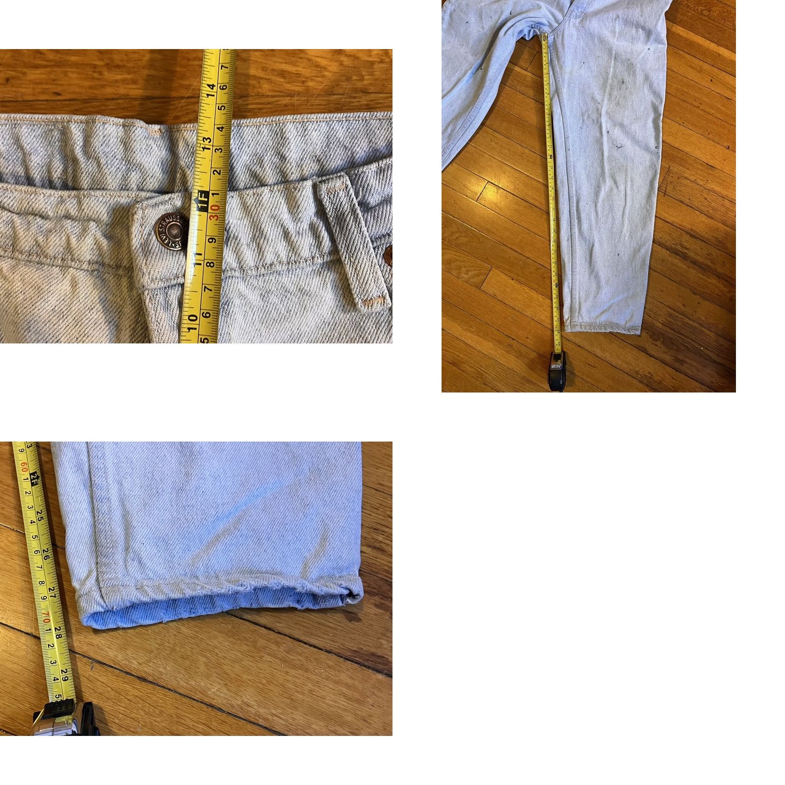 Levi's VINTAGE Levi’s Jeans Mens 33x28 Distressed 80s USA Blue Denim Cotton 5-Pocket Regular Straight Jeans Mens Size US 33 - 10 Thumbnail