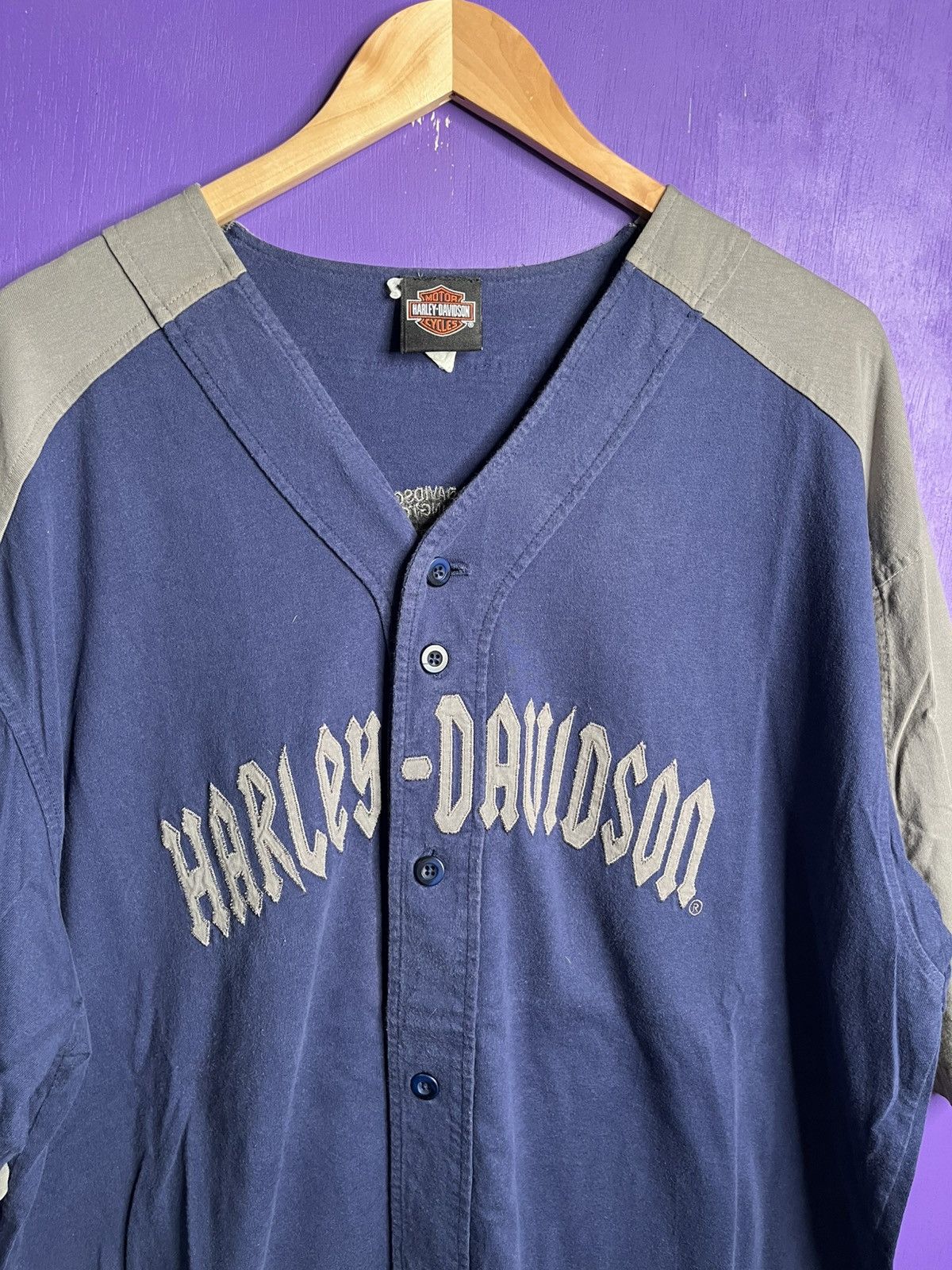 Harley Davidson × Vintage Vintage 90s Harley Davidson logo baseball jersey Size US XXL / EU 58 / 5 - 3 Thumbnail