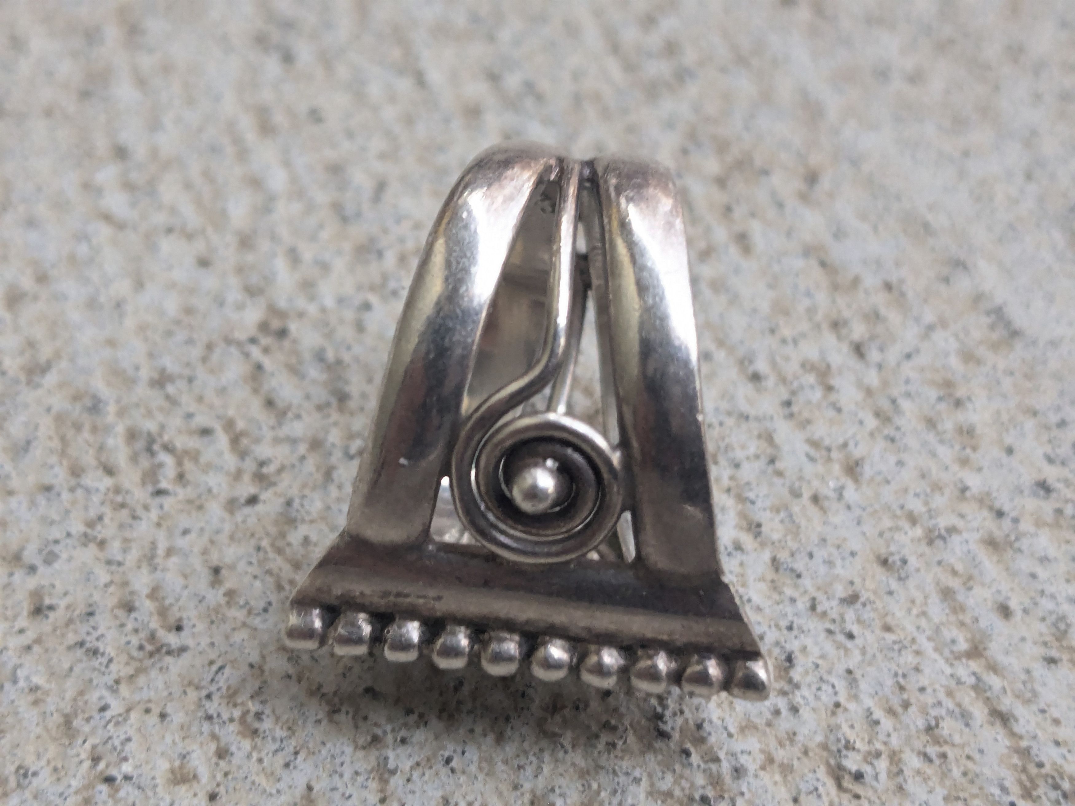 Vintage Vintage Sterling Silver Ring 8.75 Abstract Modern Avant Size ONE SIZE - 10 Thumbnail