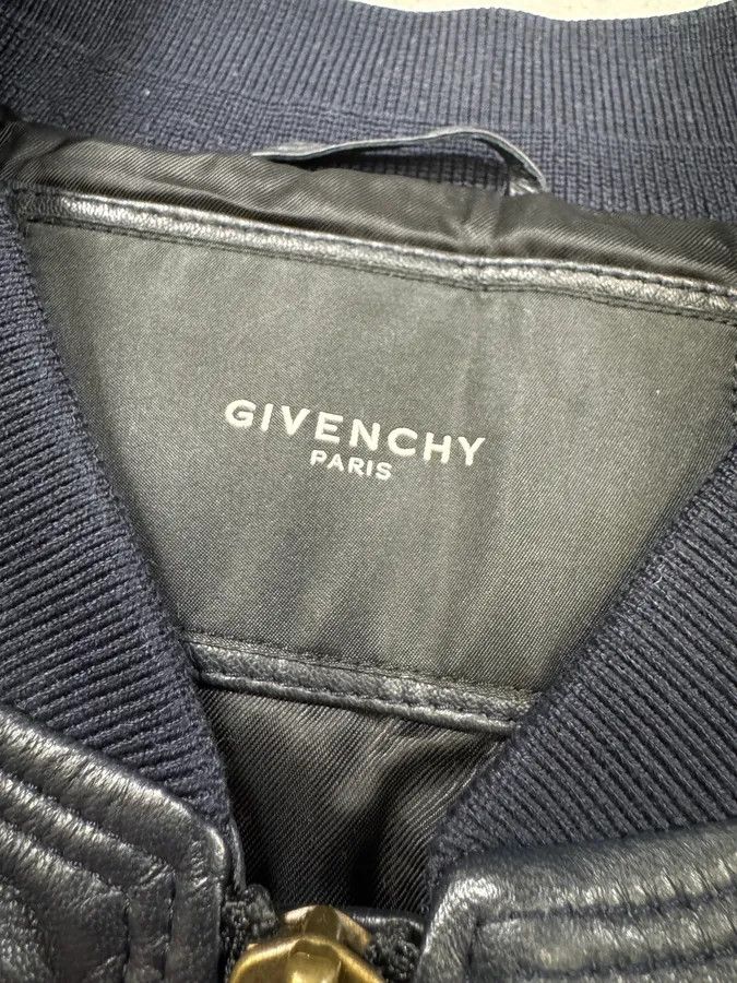 Designer × Givenchy × Vintage SS2013 Givenchy Navy Lamb Leather Bomber Jacket Size US L / EU 52-54 / 3 - 8 Thumbnail