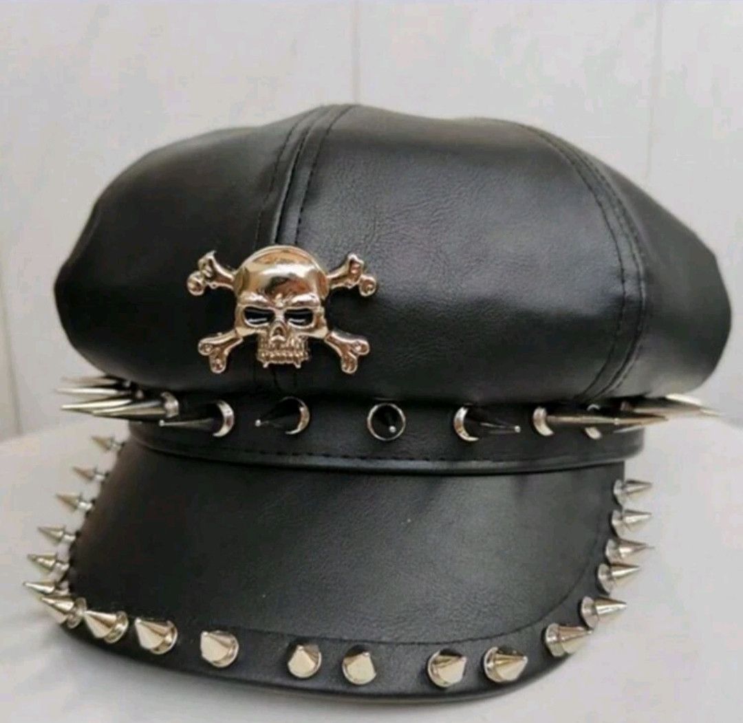 Japanese Brand Spiky Rivet Skull Hat Size ONE SIZE - 3 Thumbnail