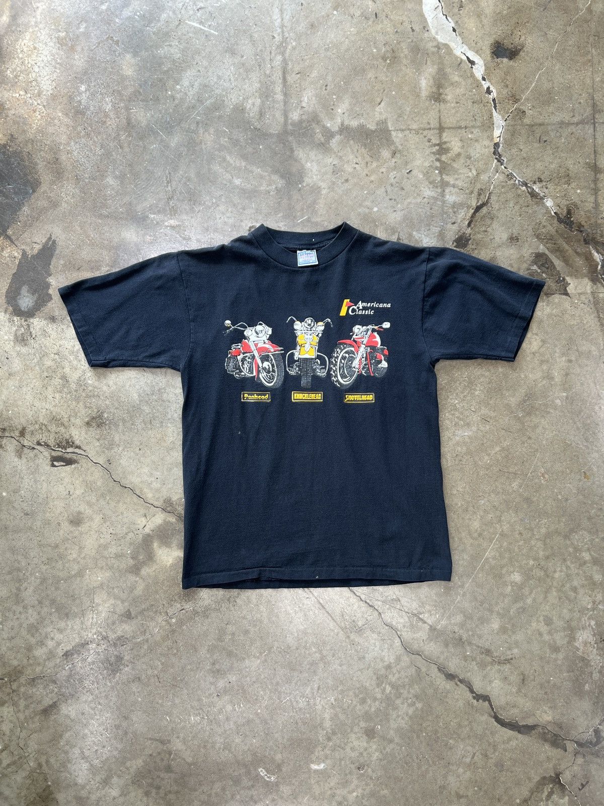 Harley Davidson × Vintage Vintage Americana Classic Motorcycle Single Stitch Tee Large Size US L / EU 52-54 / 3 - 2 Thumbnail