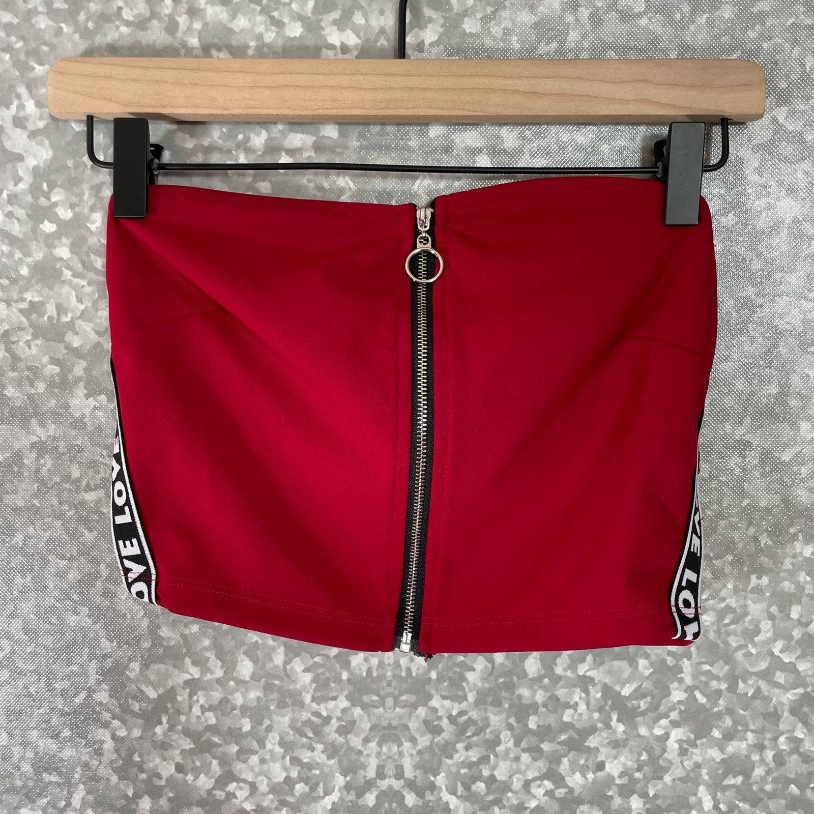 Other In Control Red "LOVE" Zipper Strapless Tube Top - Size Small Size S / US 4 / IT 40 - 2 Thumbnail