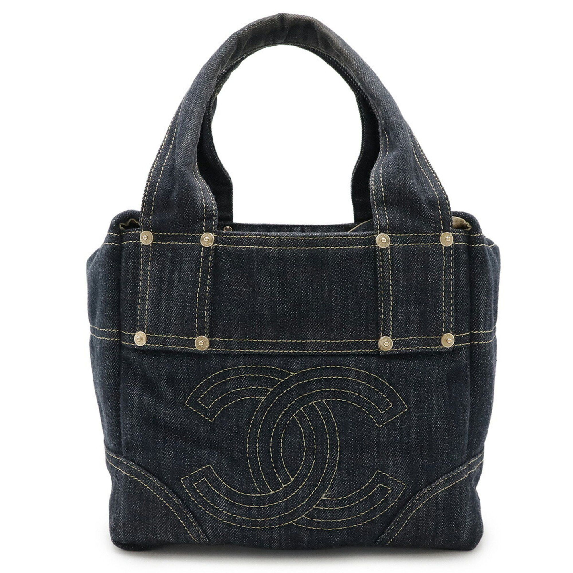 Chanel CHANEL Sparkling Denim Coco Mark Tote Bag Handbag Blue A31985 Size ONE SIZE - 1 Thumbnail