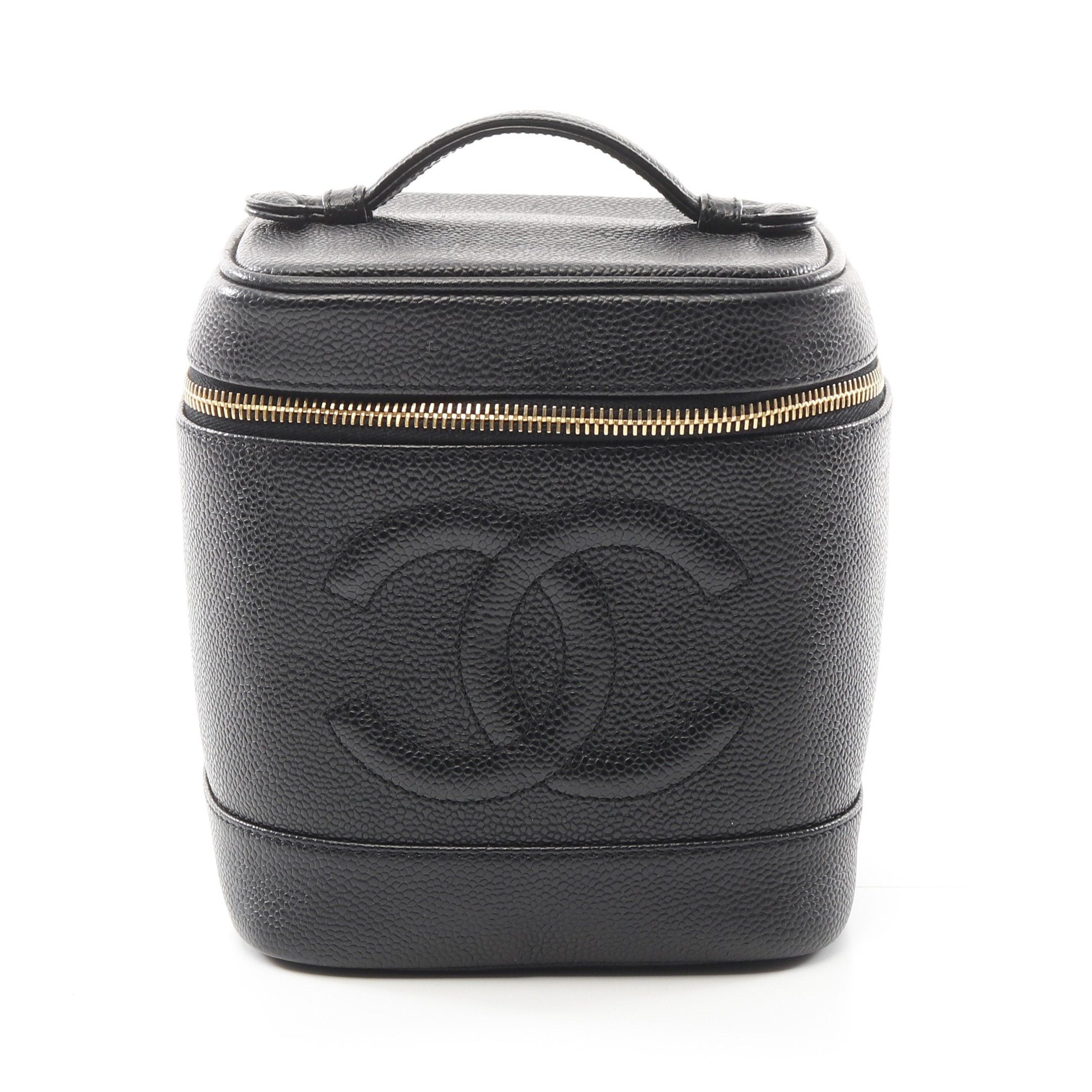 Chanel Chanel Coco Mark Handbag Vanity Bag Caviar Skin Black Gold Hardware Size ONE SIZE - 1 Thumbnail