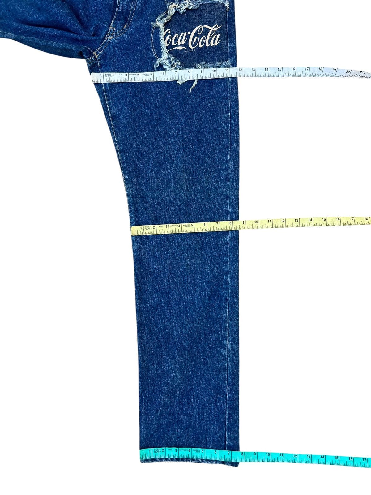 Coca Cola Vintage 90s Coca Cola Patchwork Denim Jeans Pant Size US 29 - 3 Thumbnail