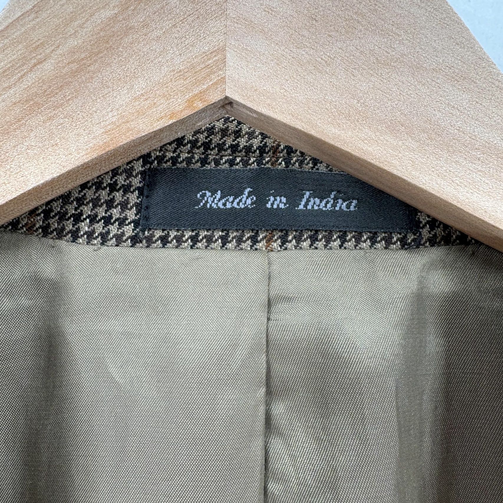 Ralph Lauren VINTAGE Lauren Ralph Lauren Blazer Mens 42L Brown Wool Houndstooth Plaid Sport Coat Size 42R - 4 Thumbnail