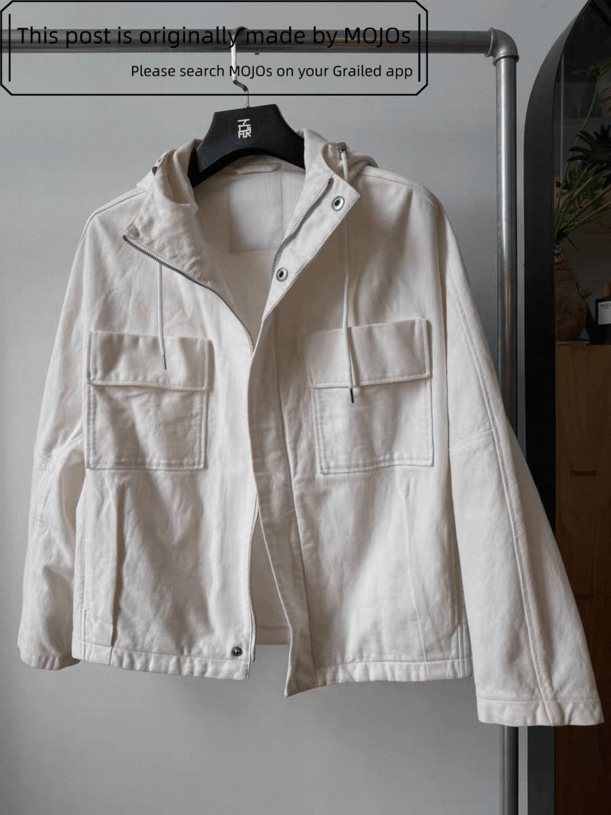 Raf Simons Sz 44 Raf Simons 11AW White Denim Hooded Jacket mojos1414 Size US S / EU 44-46 / 1 - 2 Thumbnail