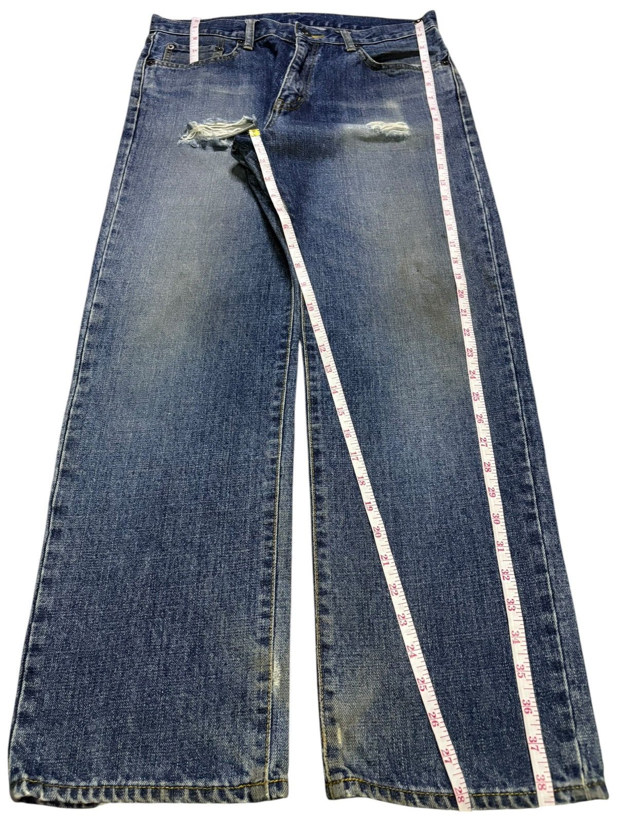 Japanese Brand Vintage Japanese Brand Mud Wash Distressed Loose Jeans Size US 33 - 13 Thumbnail