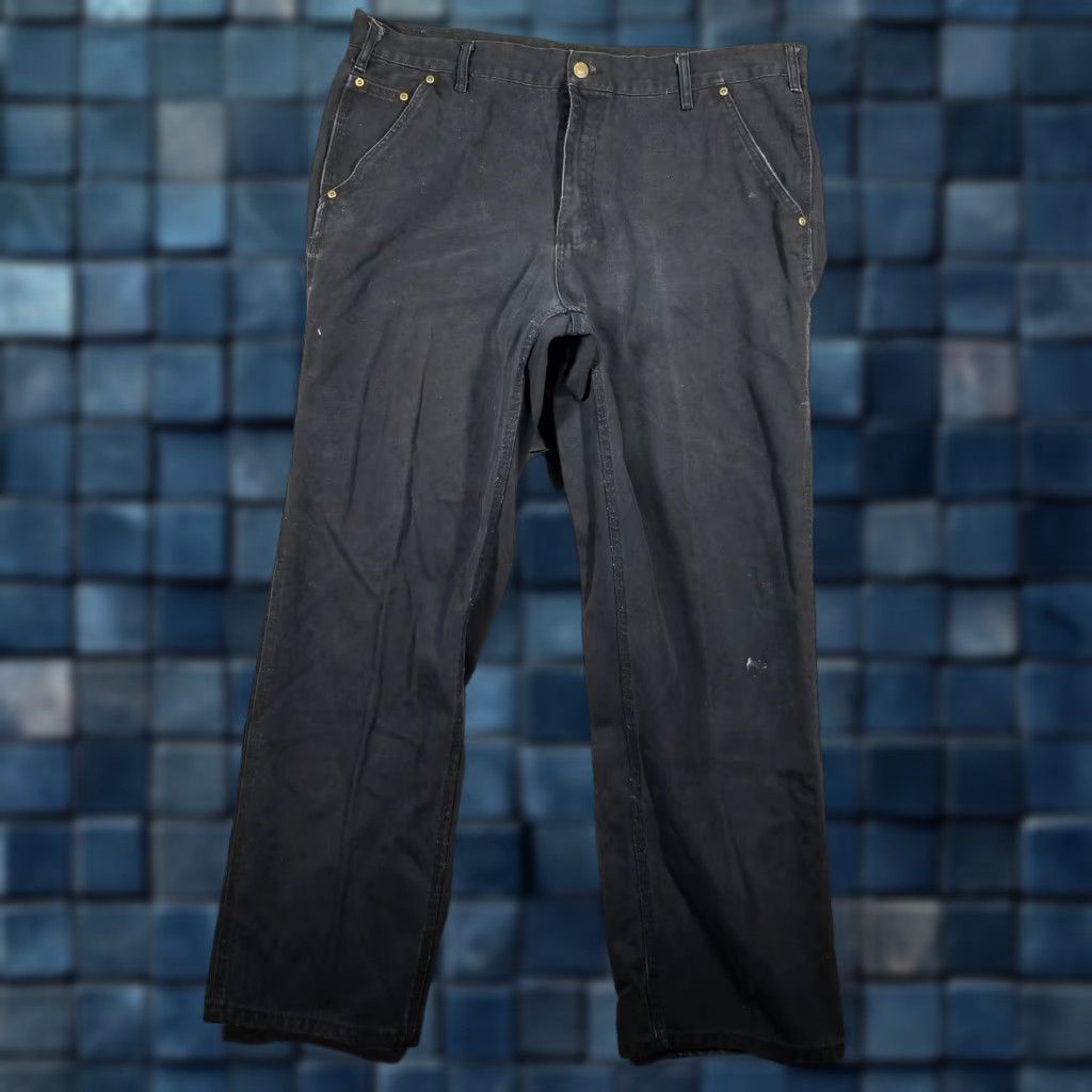 Vintage VINTAGE Stanley Pants Mens 38x32 Black Carpenter Work Utility Twill Cotton Rivets Canvas Size US 38 / EU 54 - 1 Thumbnail