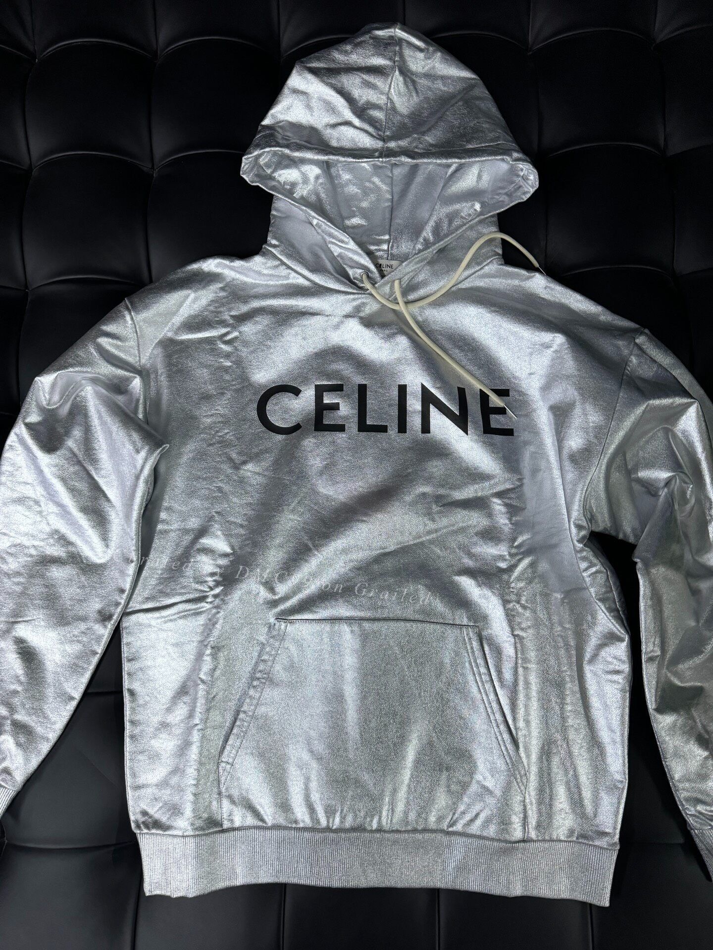 Celine Celine Silver Boxy Short Hoodie Size US L / EU 52-54 / 3 - 1 Thumbnail