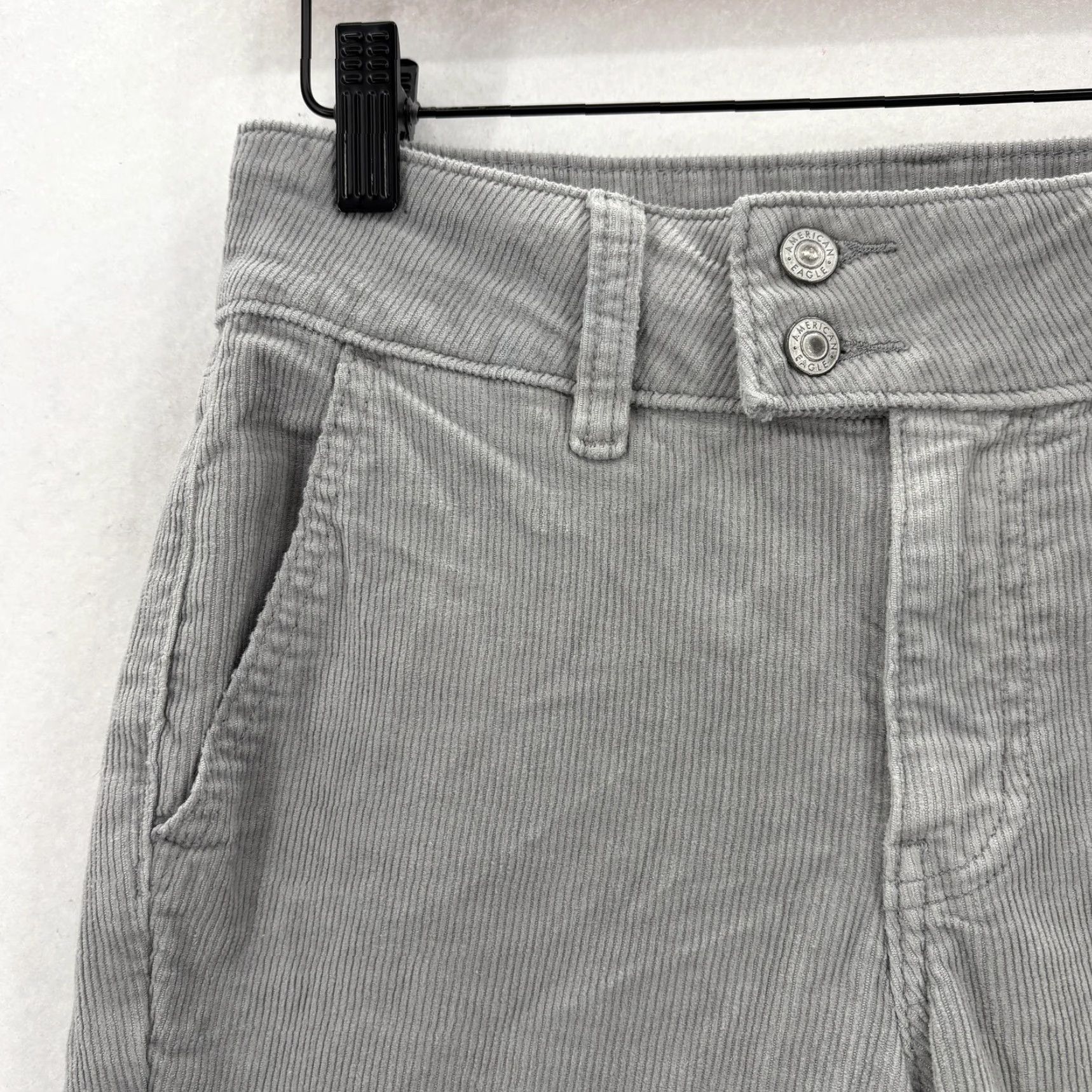 American Eagle Outfitters VINTAGE American Eagle Pants Womens 0 Gray Corduroy Bootcut Stretch Low Rise Casual Y2K Size 25" / US 0 / IT 36 - 3 Thumbnail