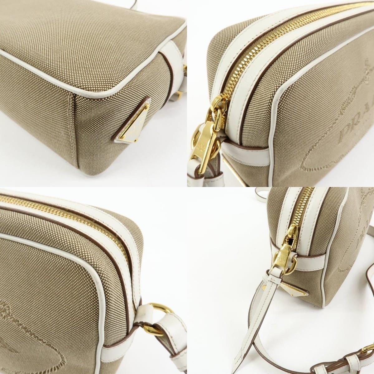 Prada Prada Logo Jacquard Shoulder Bag Tan Size ONE SIZE - 6 Thumbnail