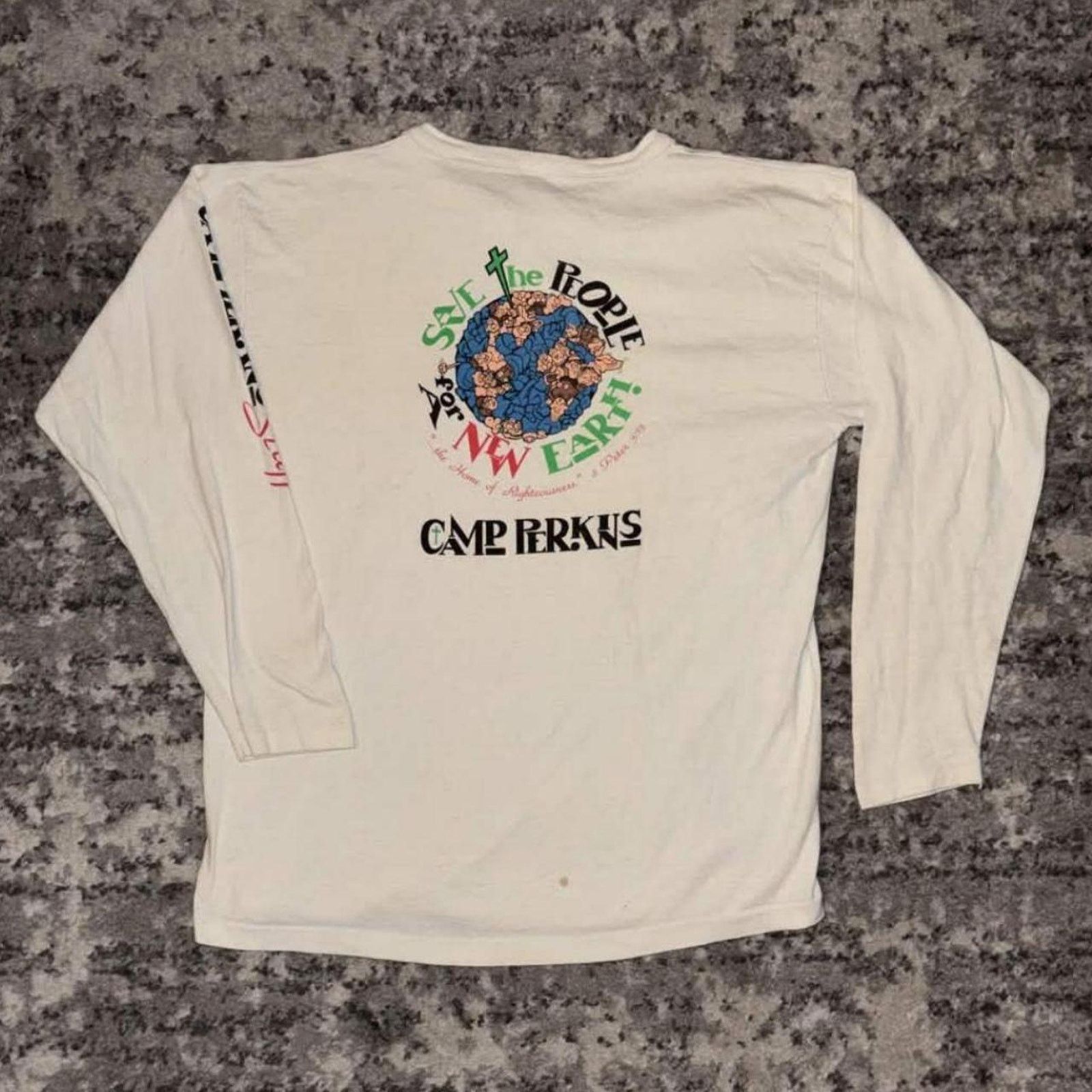 Vintage Vintage 90s Christian Camp Perkins Staff Henley Shirt Size US XL / EU 56 / 4 - 1 Thumbnail