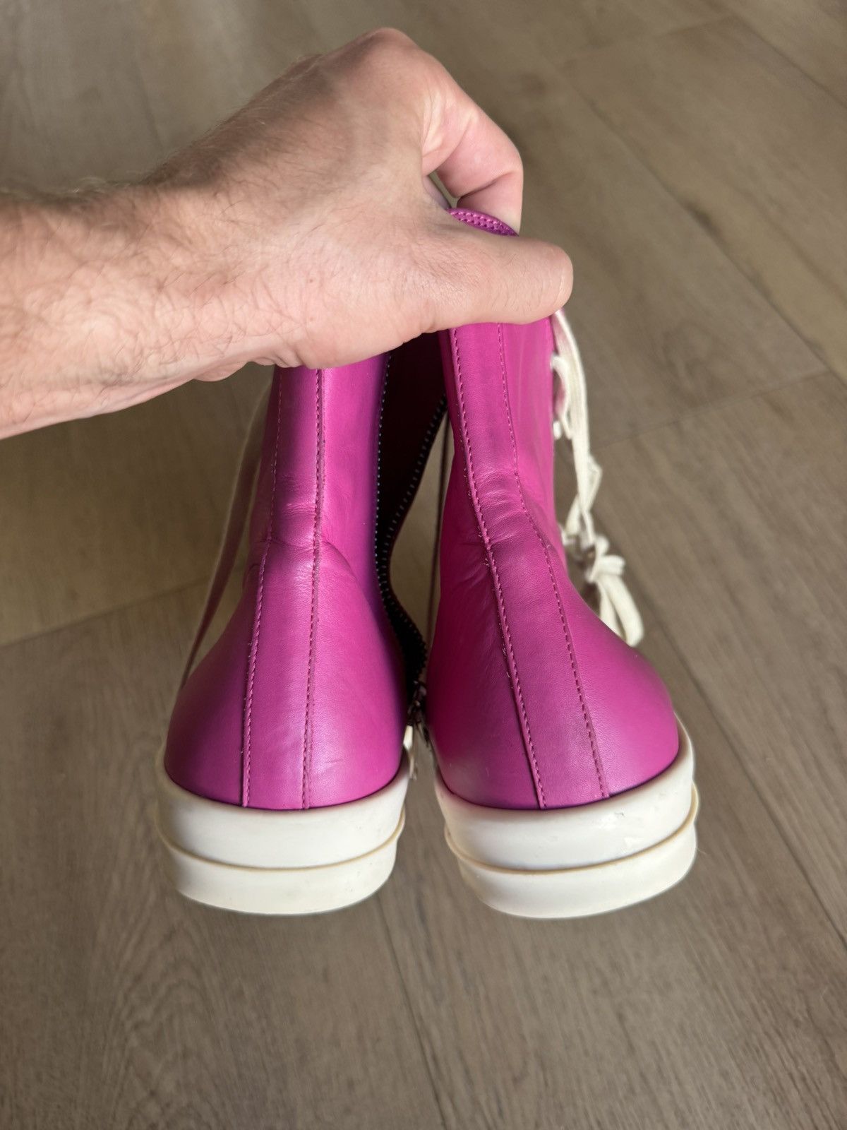 Rick Owens Pink Mainline ramones high 45 Size US 12 / EU 45 - 9 Thumbnail