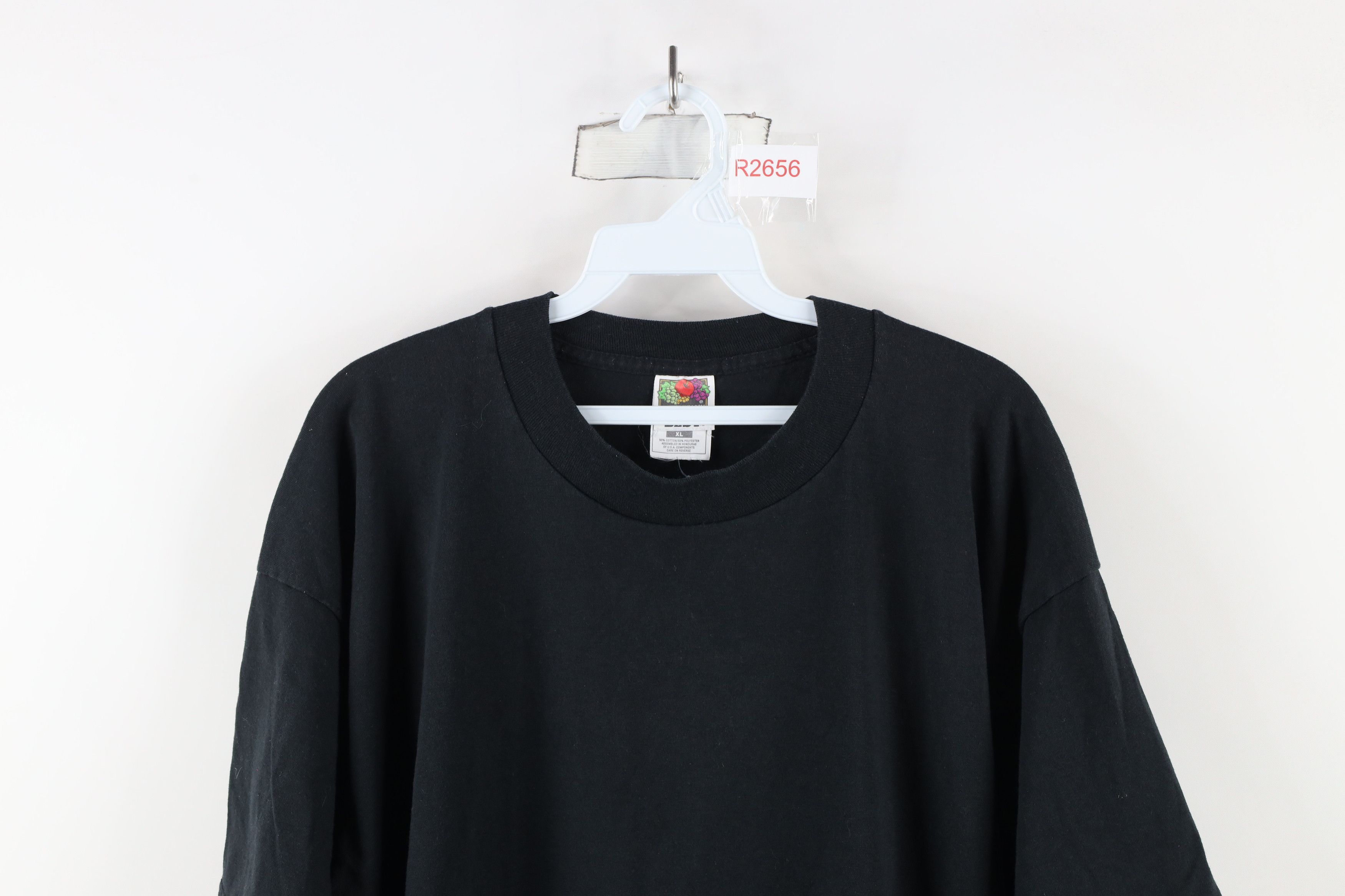 Vintage Vintage 90s Streetwear Blank Short Sleeve T-Shirt Black Size US XL / EU 56 / 4 - 2 Thumbnail