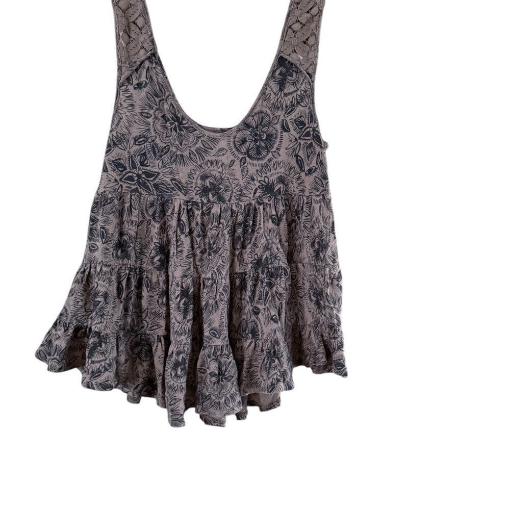 Free People Free People Gray Asymmetrical Embellished Tank Top Size XS / US 0-2 / IT 36-38 - 10 Thumbnail