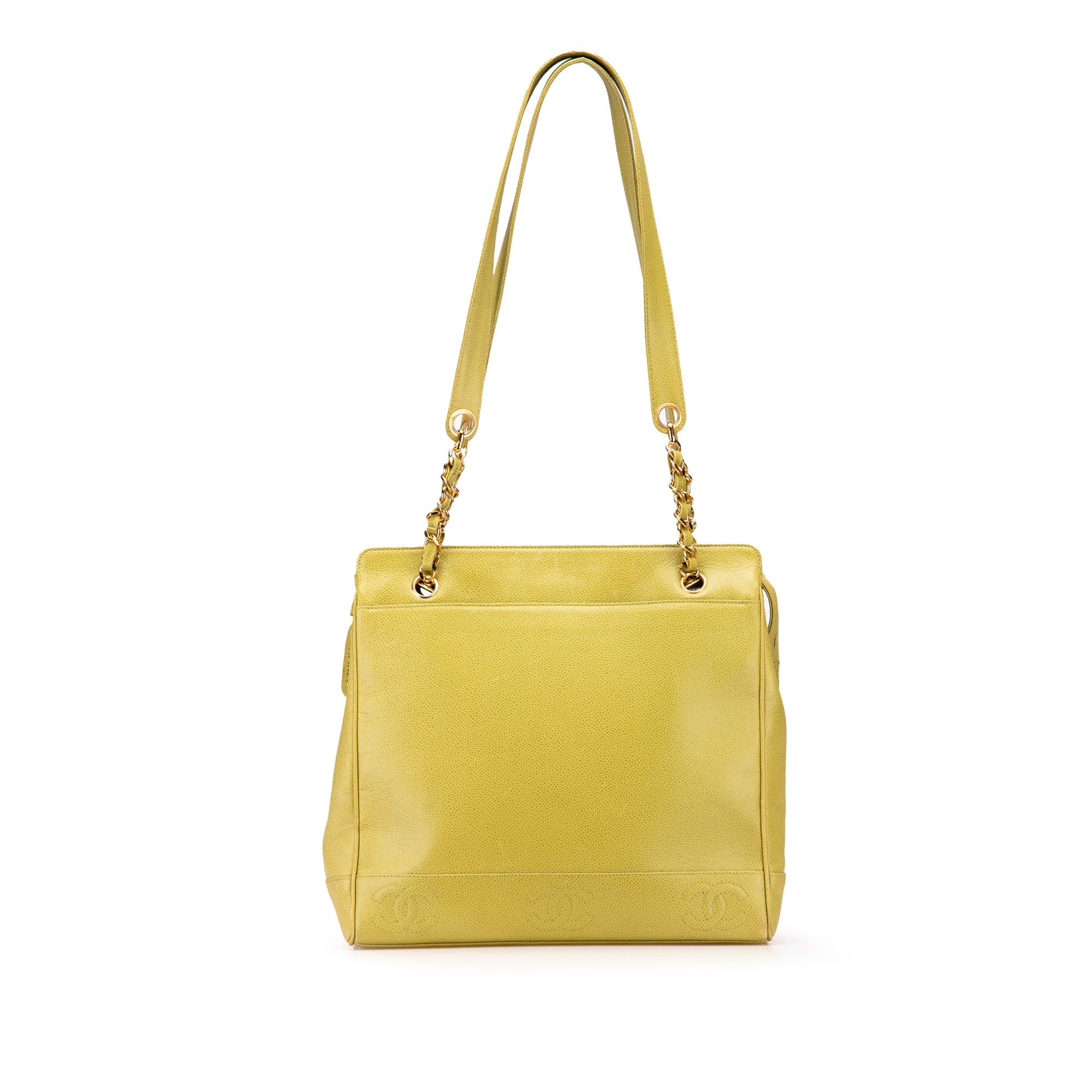 Chanel Triple Cc Caviar Shoulder Bag in Green, Women's