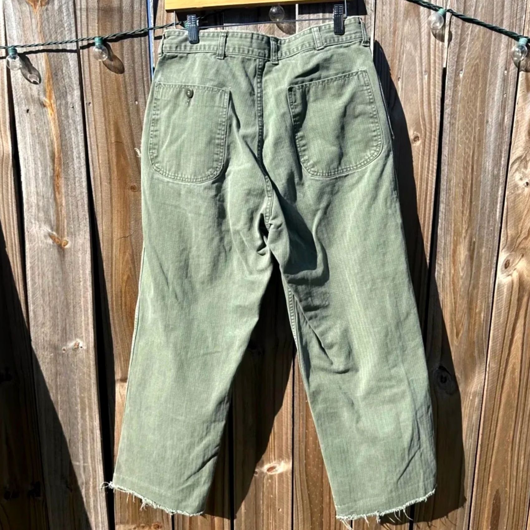 Vintage VINTAGE USMC 50s HBT Herringbone P-53 Trouser Pants CHINO Size 32x28 MEN Green Mens Size US 32 / EU 48 - 4 Thumbnail