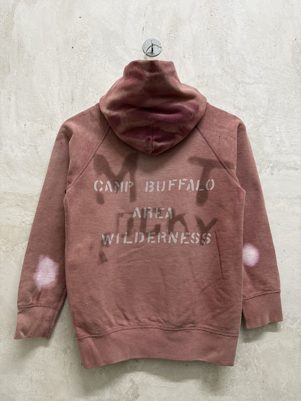 Japanese Brand Thrashed Sun Faded Denim Dungarees Hoodie Size XS / US 0-2 / IT 36-38 - 1 Thumbnail