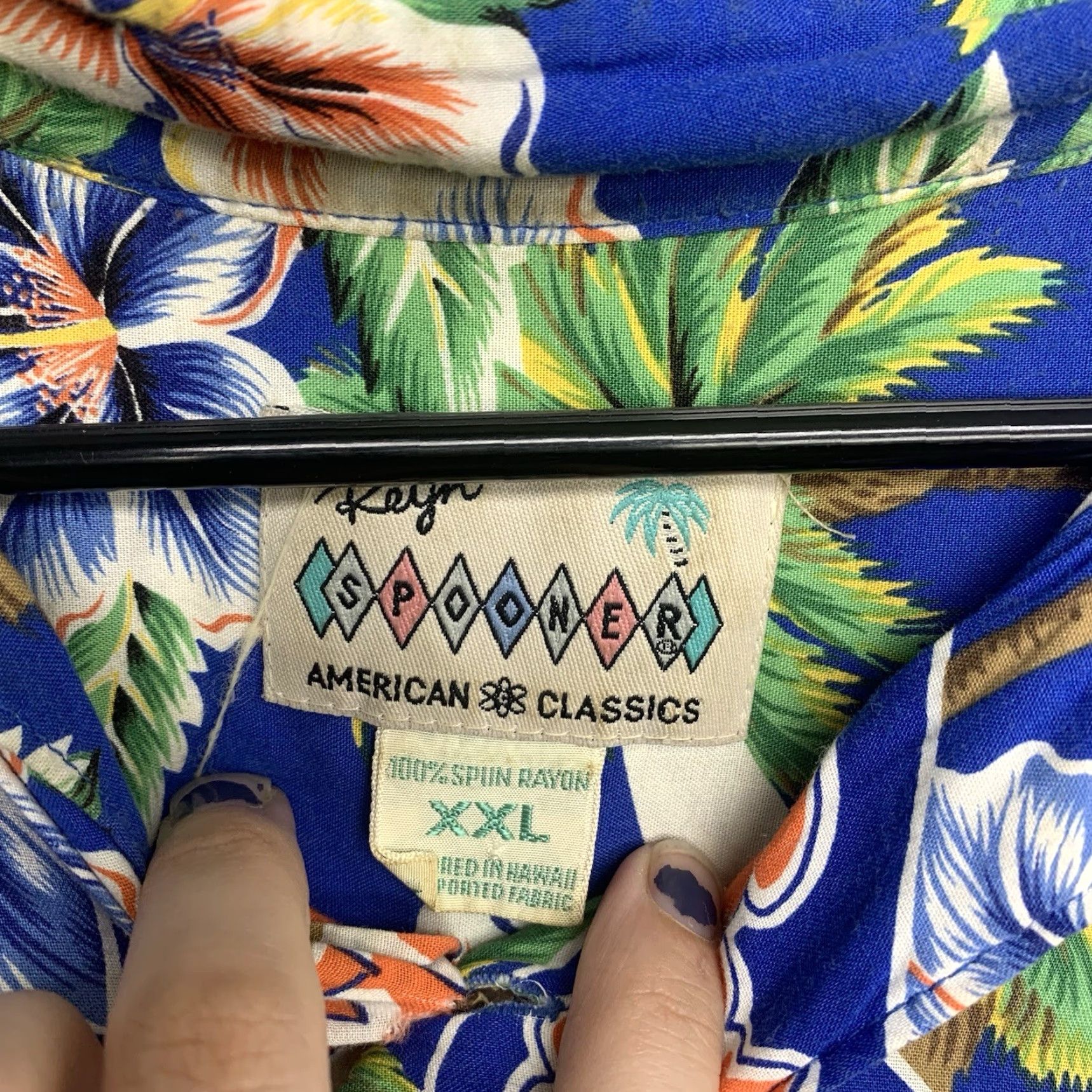 Reyn Spooner Vintage Reyn Spooner Men's Hawaiian Shirt 2XL Short Sleeve Button-Up Blue Floral Tropical Size US XXL / EU 58 / 5 - 3 Thumbnail