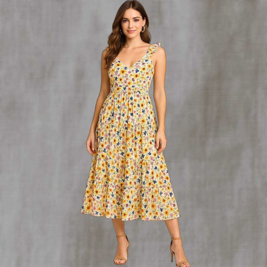 VINTAGE Old Navy Maxi Dress Women XL White Sleeveless Tiered