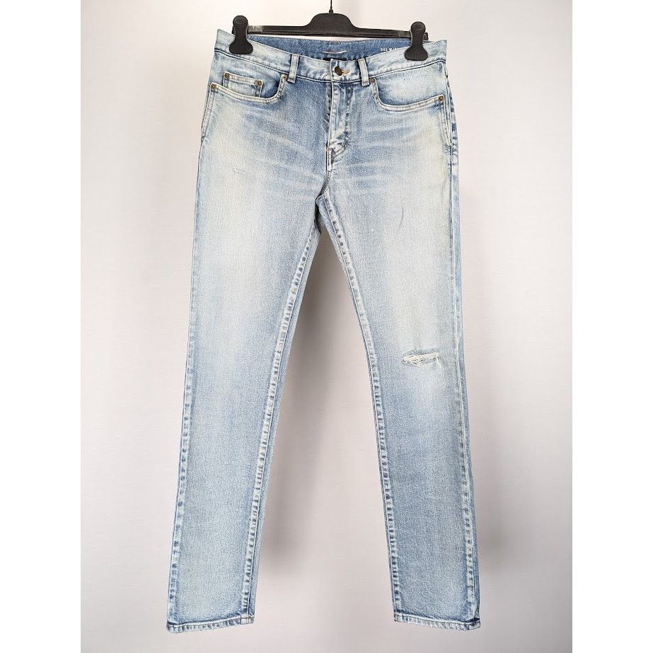 Saint Laurent Paris o1rshd1 Q:2 / Skinny 5 Pockets Low Pants Santa Monica Blue Size US 32 / EU 48 - 2 Thumbnail