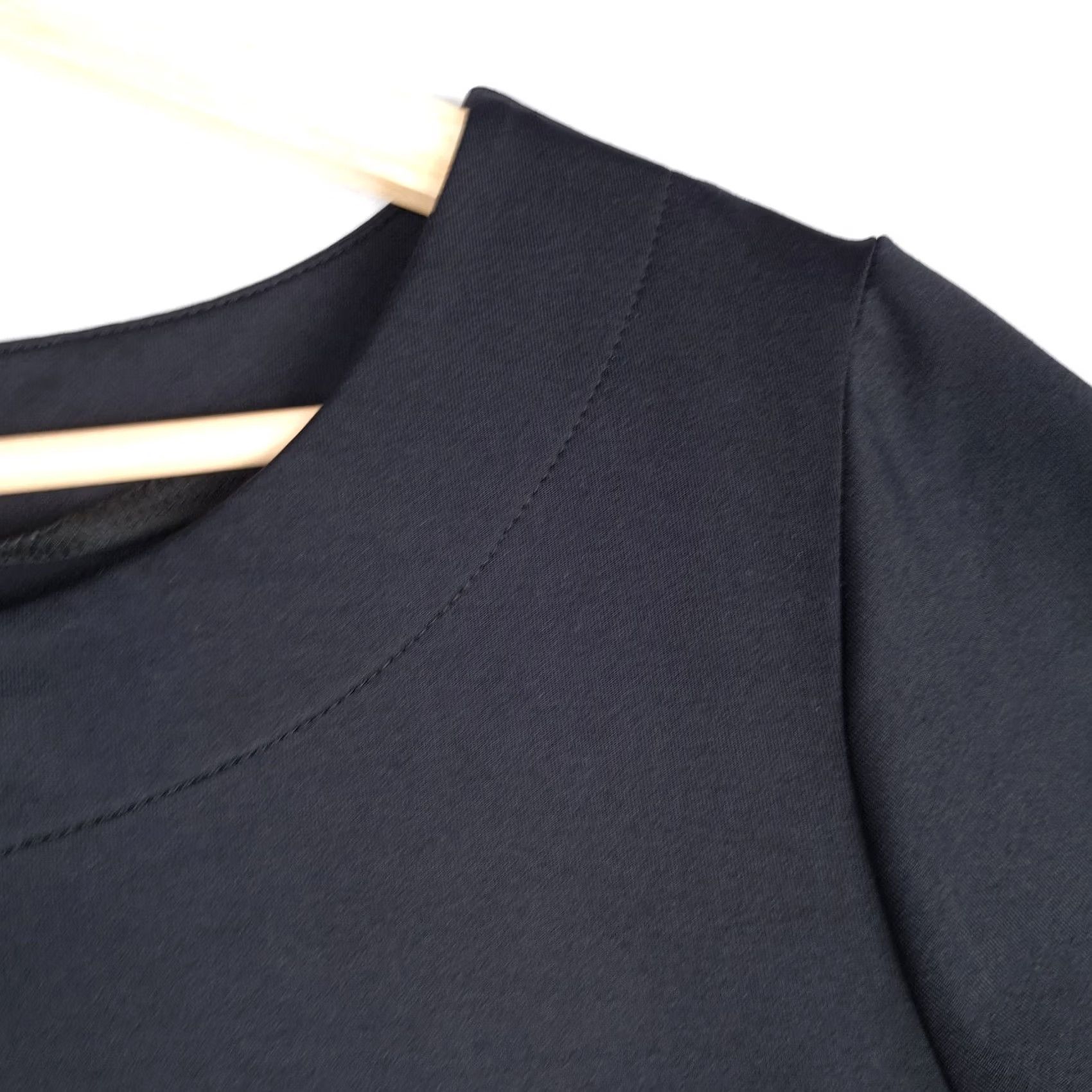 Vintage Dudley Stephens Maxi Dress Womens L Black Short Sleeves Nylon Minimalist Size 36" / US 14 / IT 50 - 4 Thumbnail
