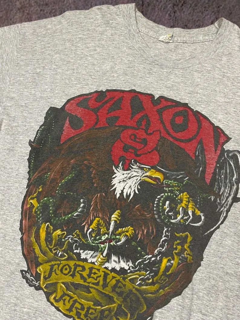 Band Tees × Vintage Saxon Forever Free 1993 Tour T-shirt Vintage Bandshirt 90s Size US XL / EU 56 / 4 - 3 Thumbnail