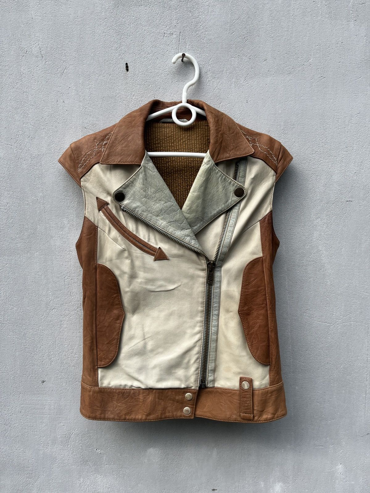 Leather Vintage Suede Skin Vest Real Leather JSB Y2K 90s Moto Japan Size M / US 6-8 / IT 42-44 - 1 Thumbnail